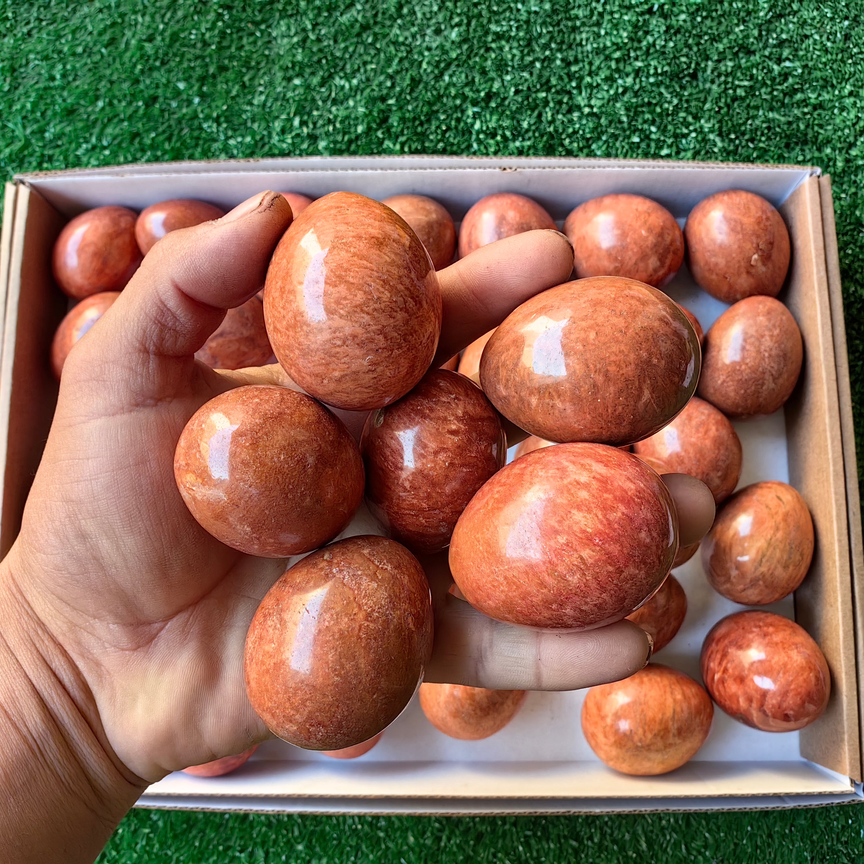 Lot 37 pcs Orange Jaspe egg