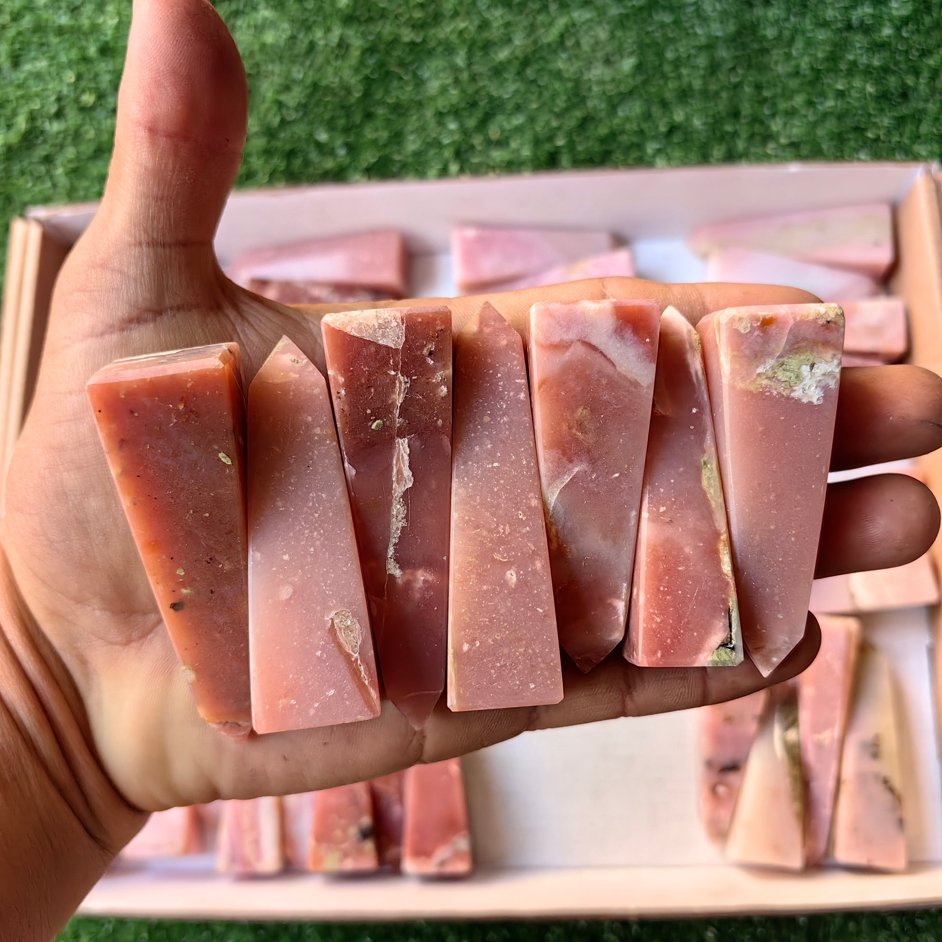 Lot 55 pcs Pink Opal Tower