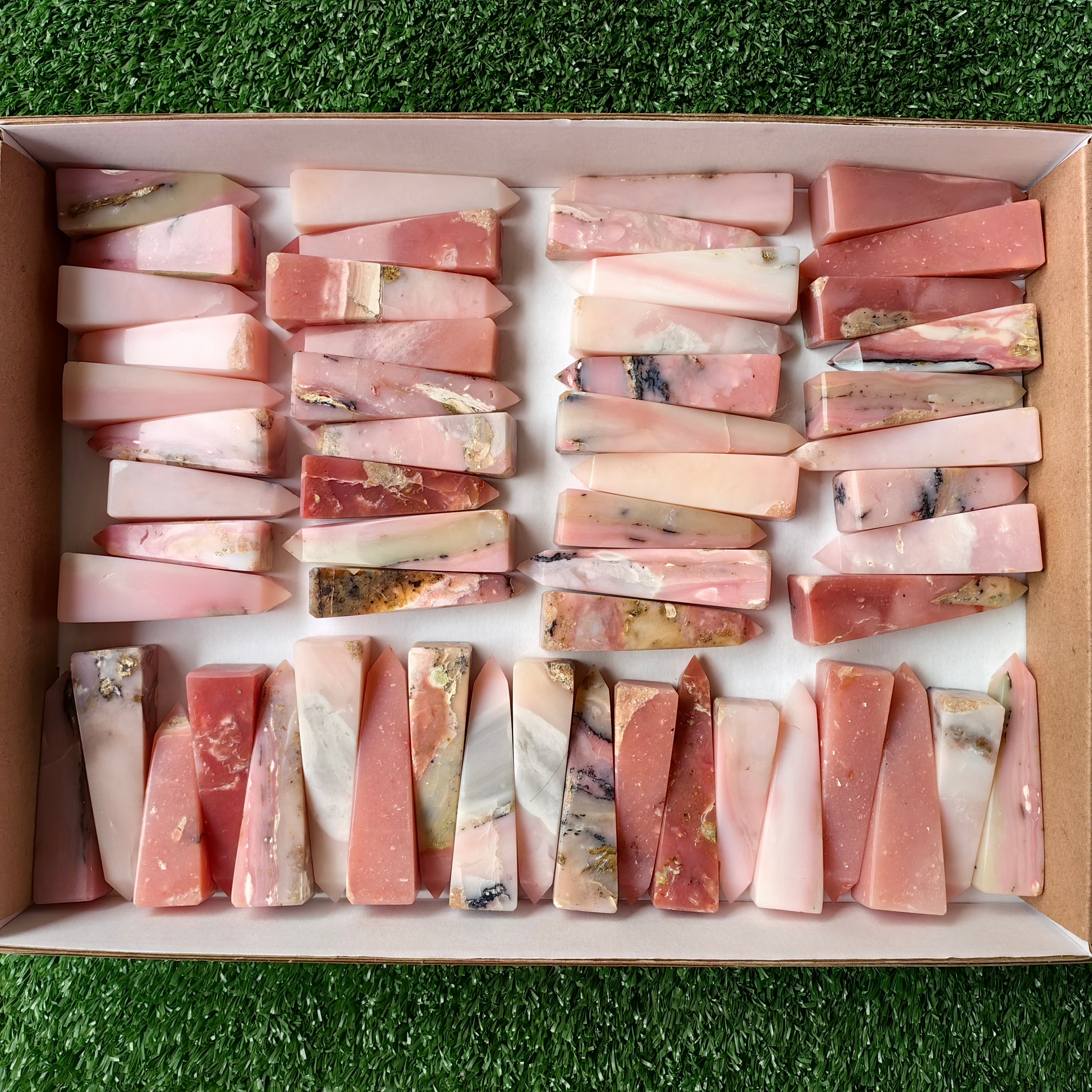 Lot 56 pcs Pink Opal Tower