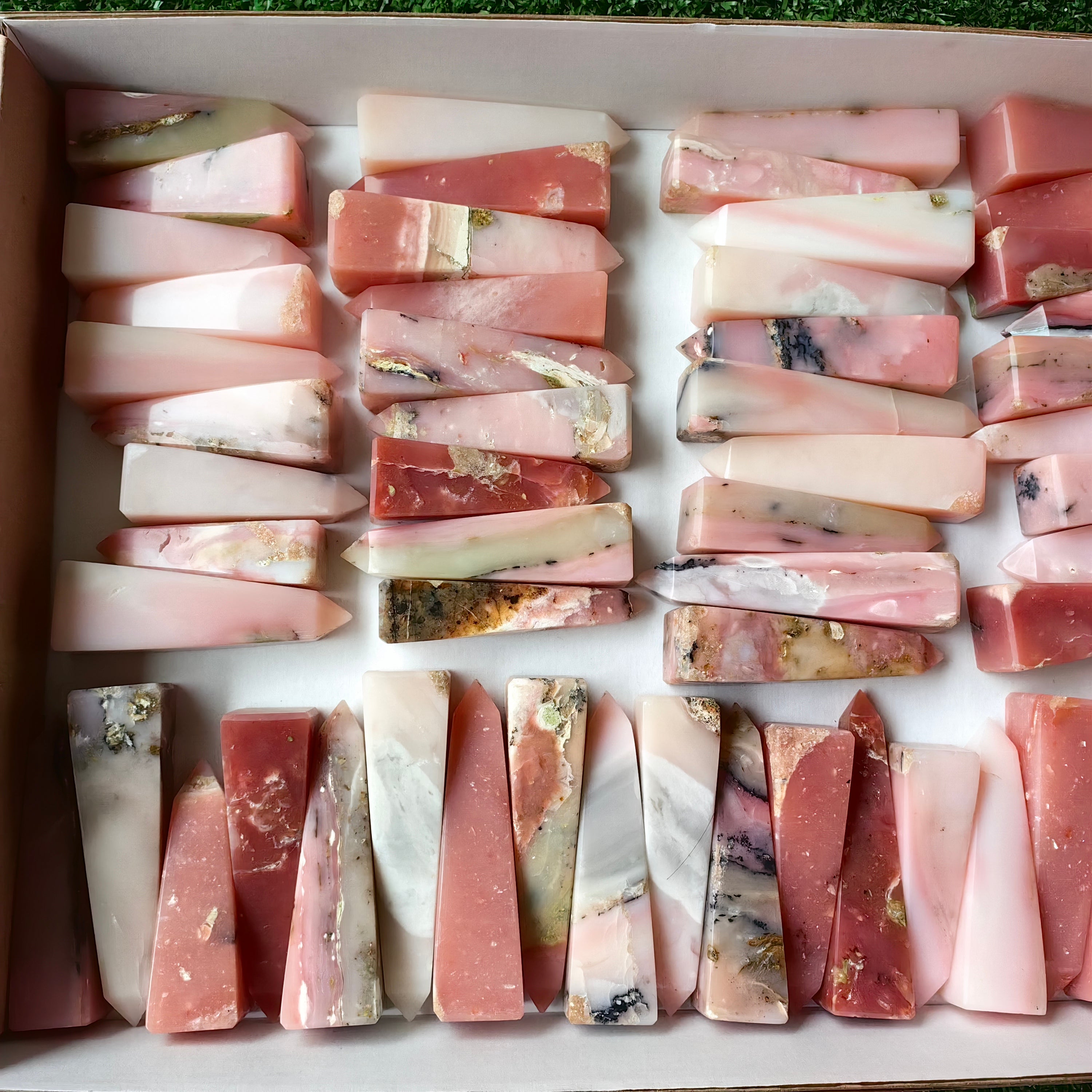 Lot 56 pcs Pink Opal Tower