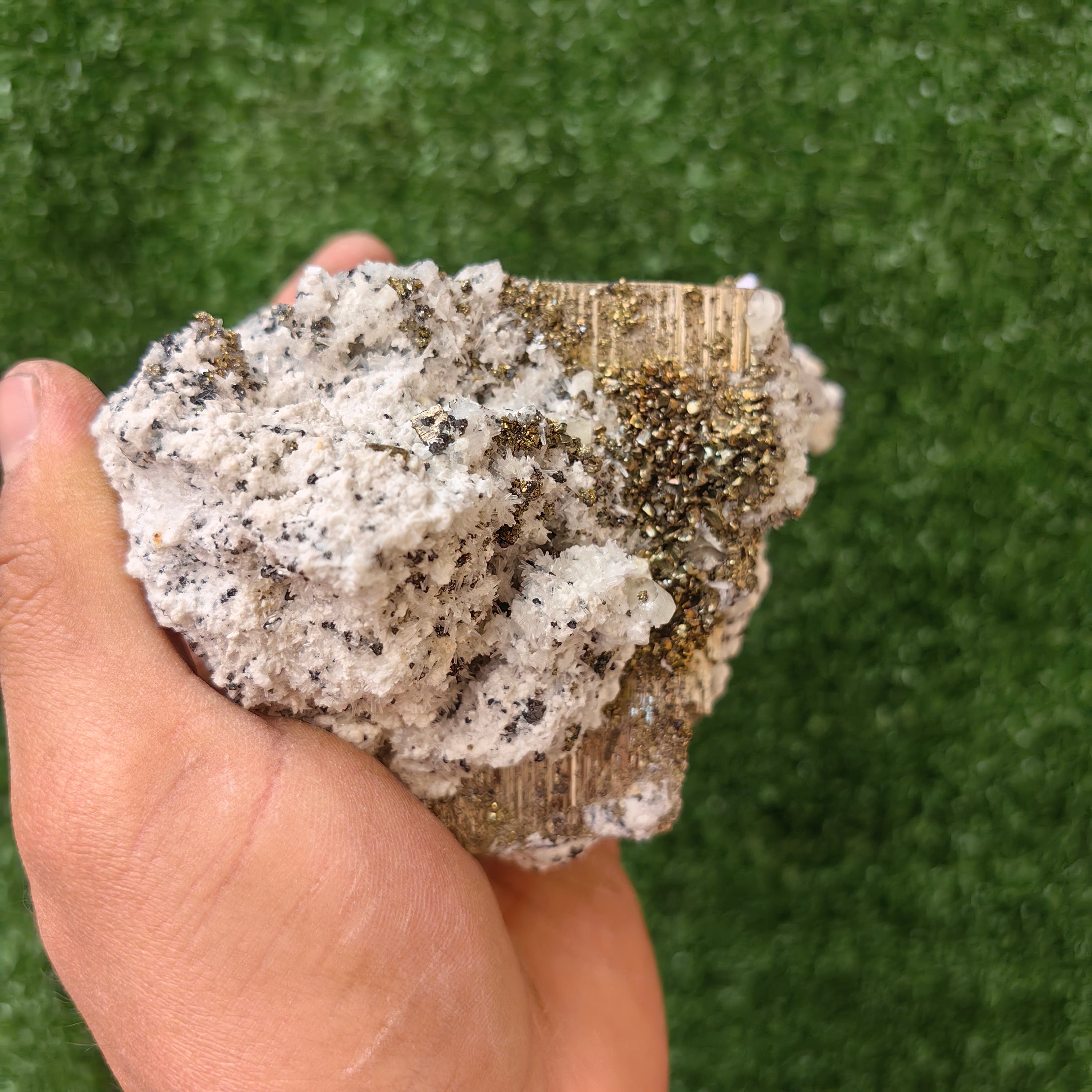 1 pc Pyrite Cubic with Chalcopyrite and Quartz