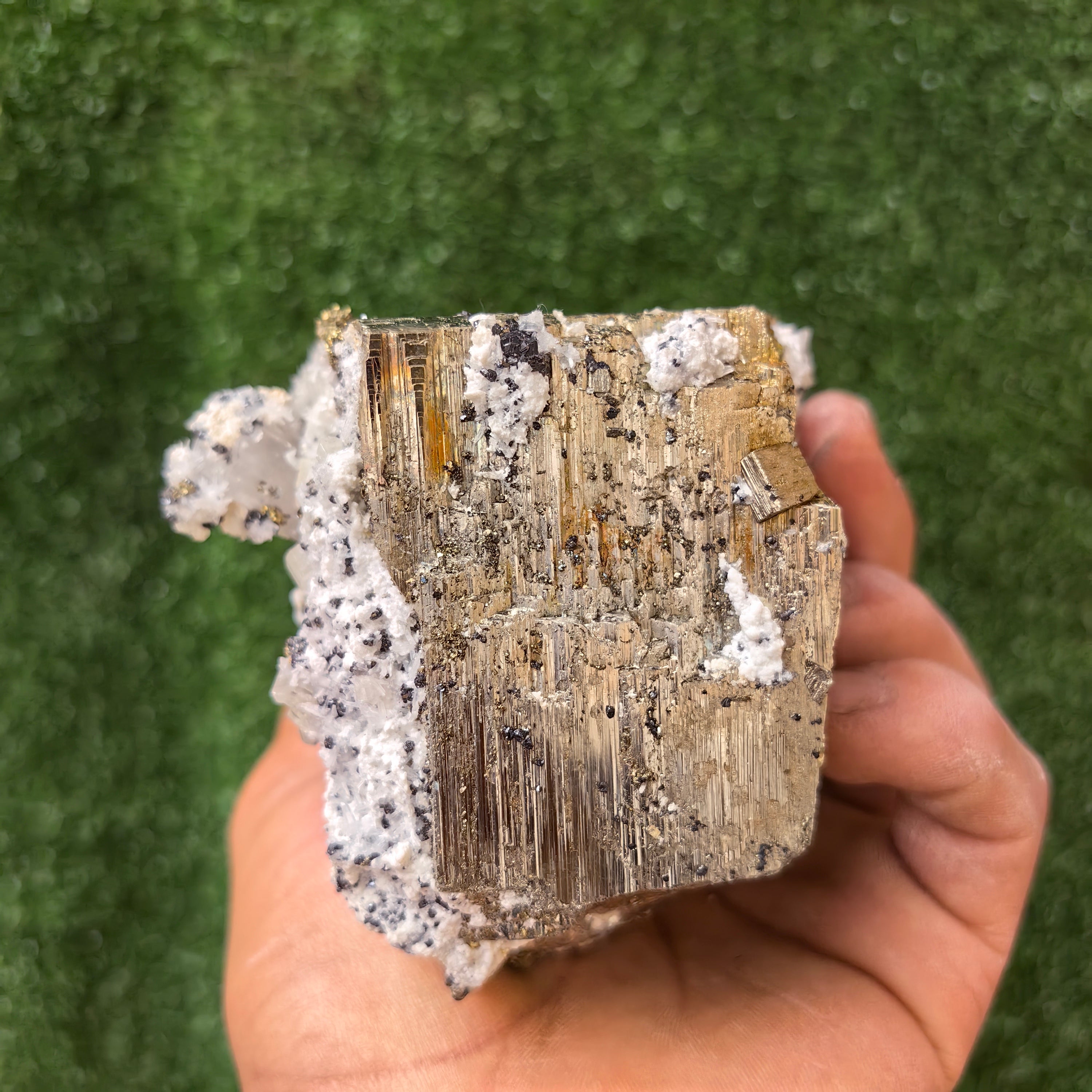 1 pc Pyrite Cubic with Chalcopyrite and Quartz