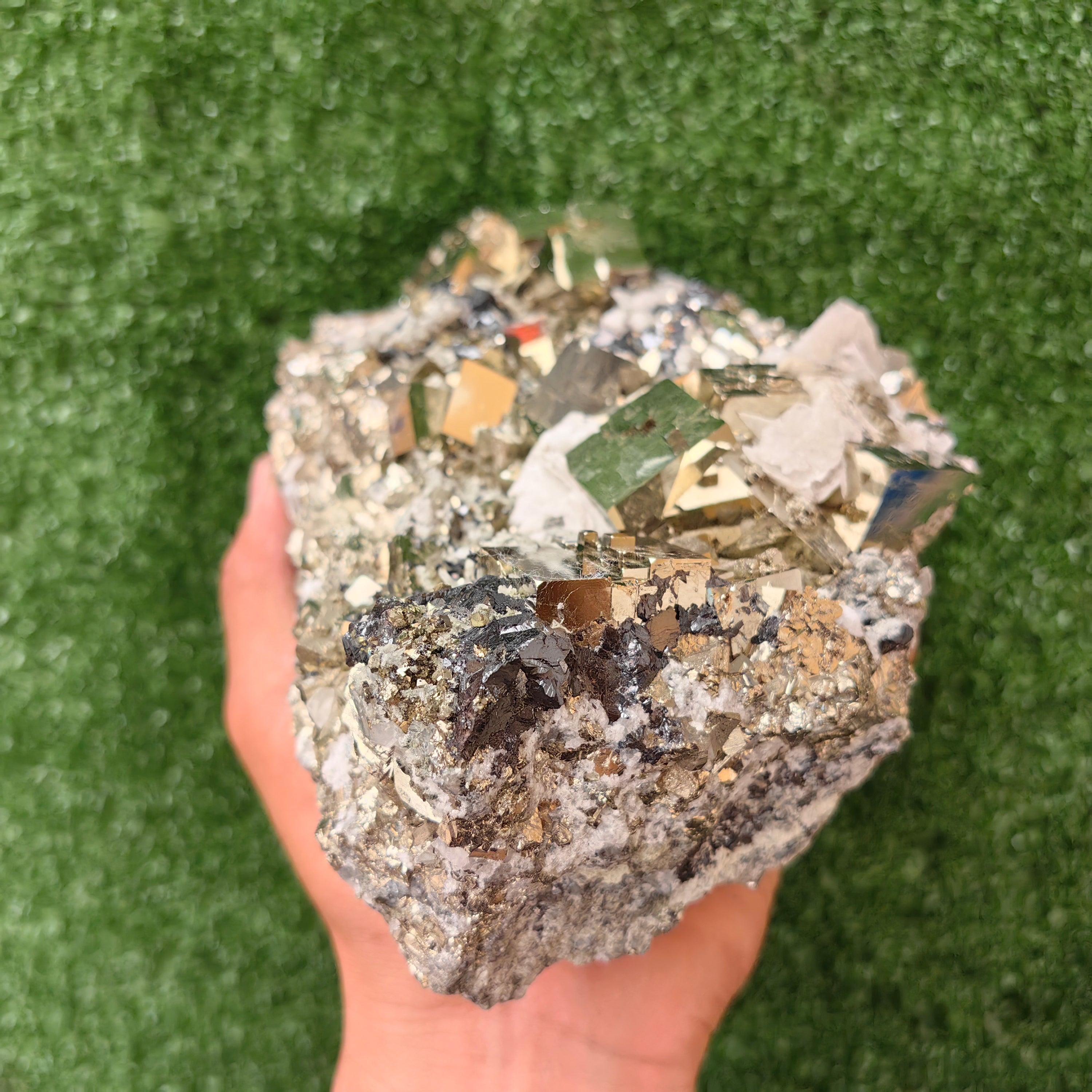 1 pc Pyrite Cubic with Sphalerite and Quartz