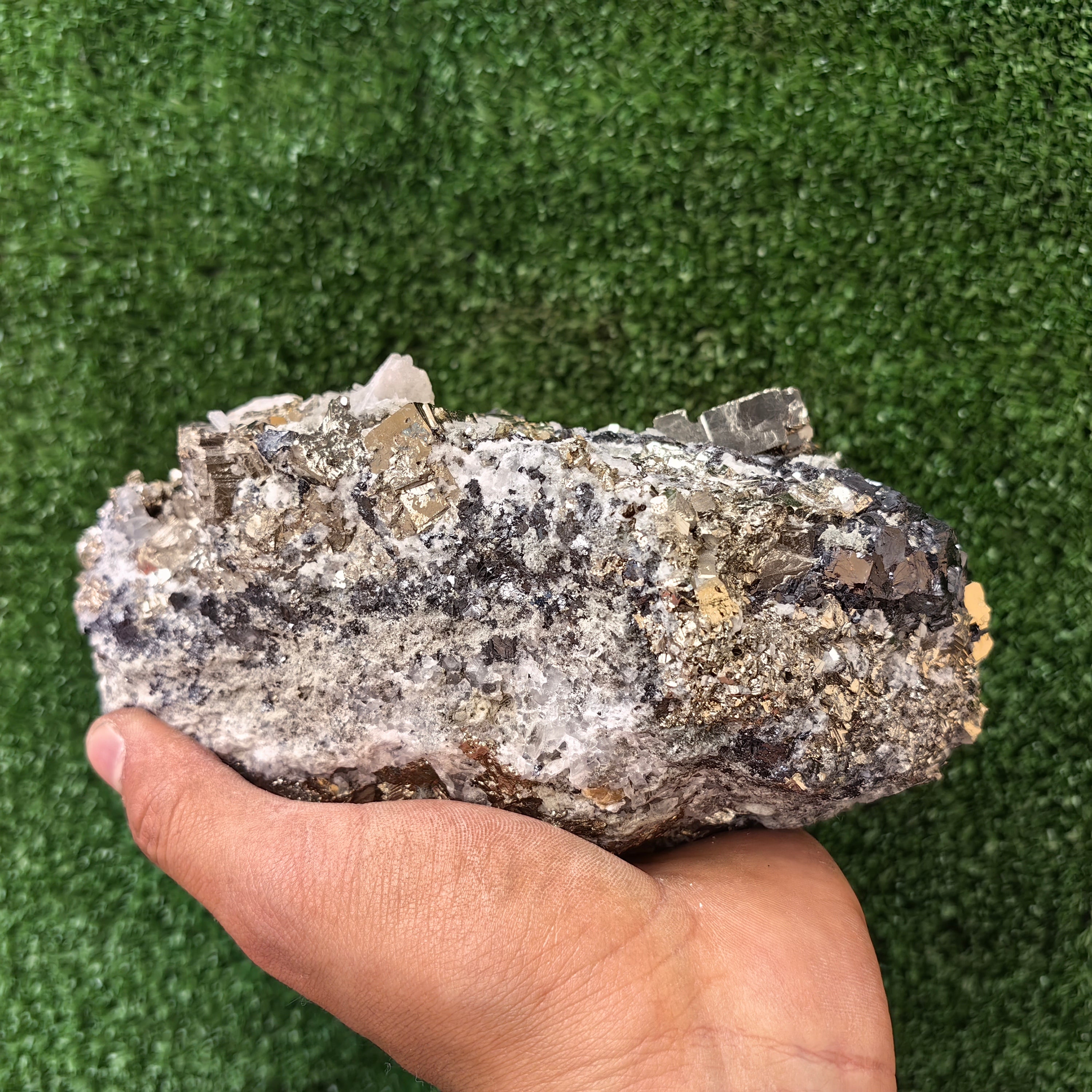 1 pc Pyrite Cubic with Sphalerite and Quartz