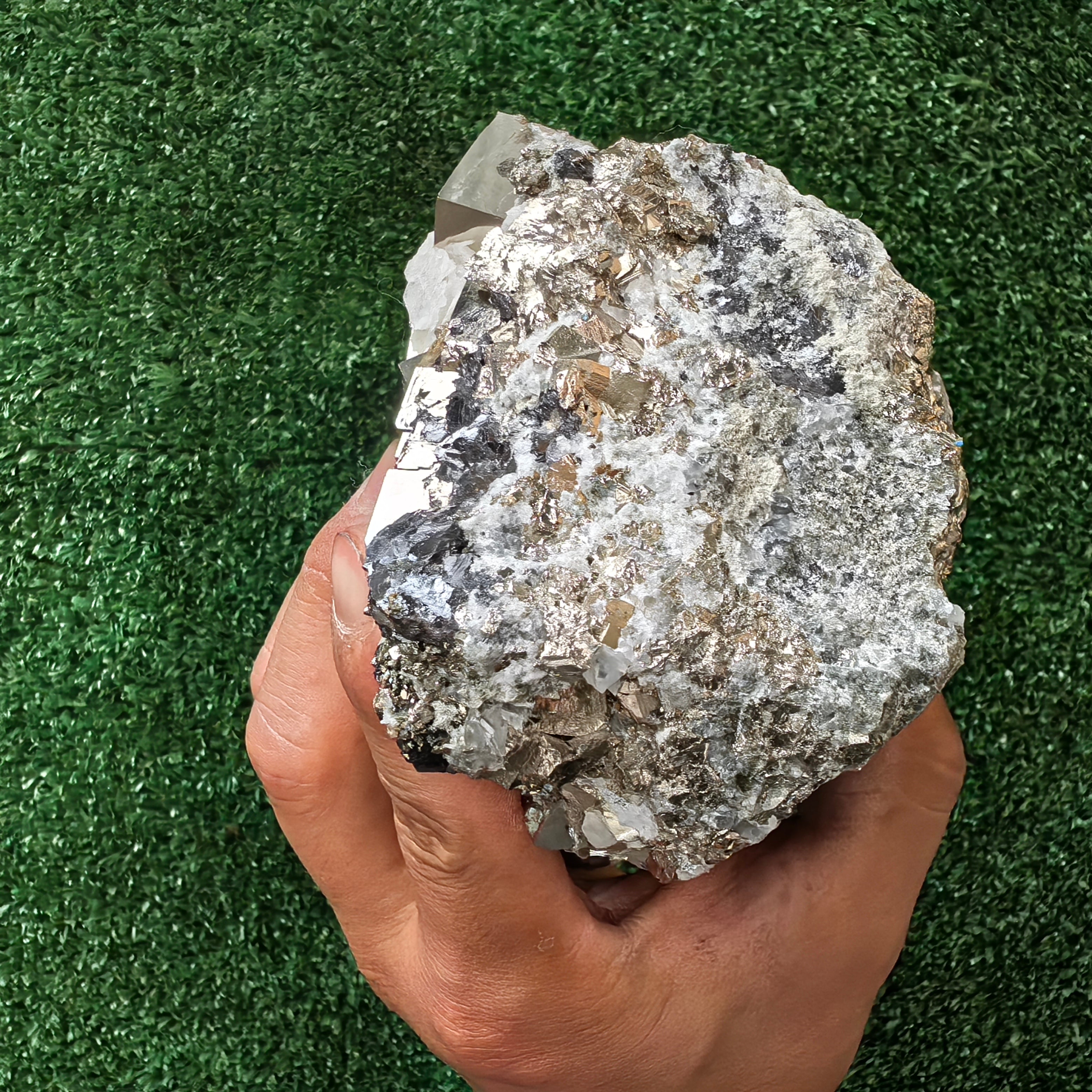 1 pc Pyrite Cubic with Sphalerite and Quartz