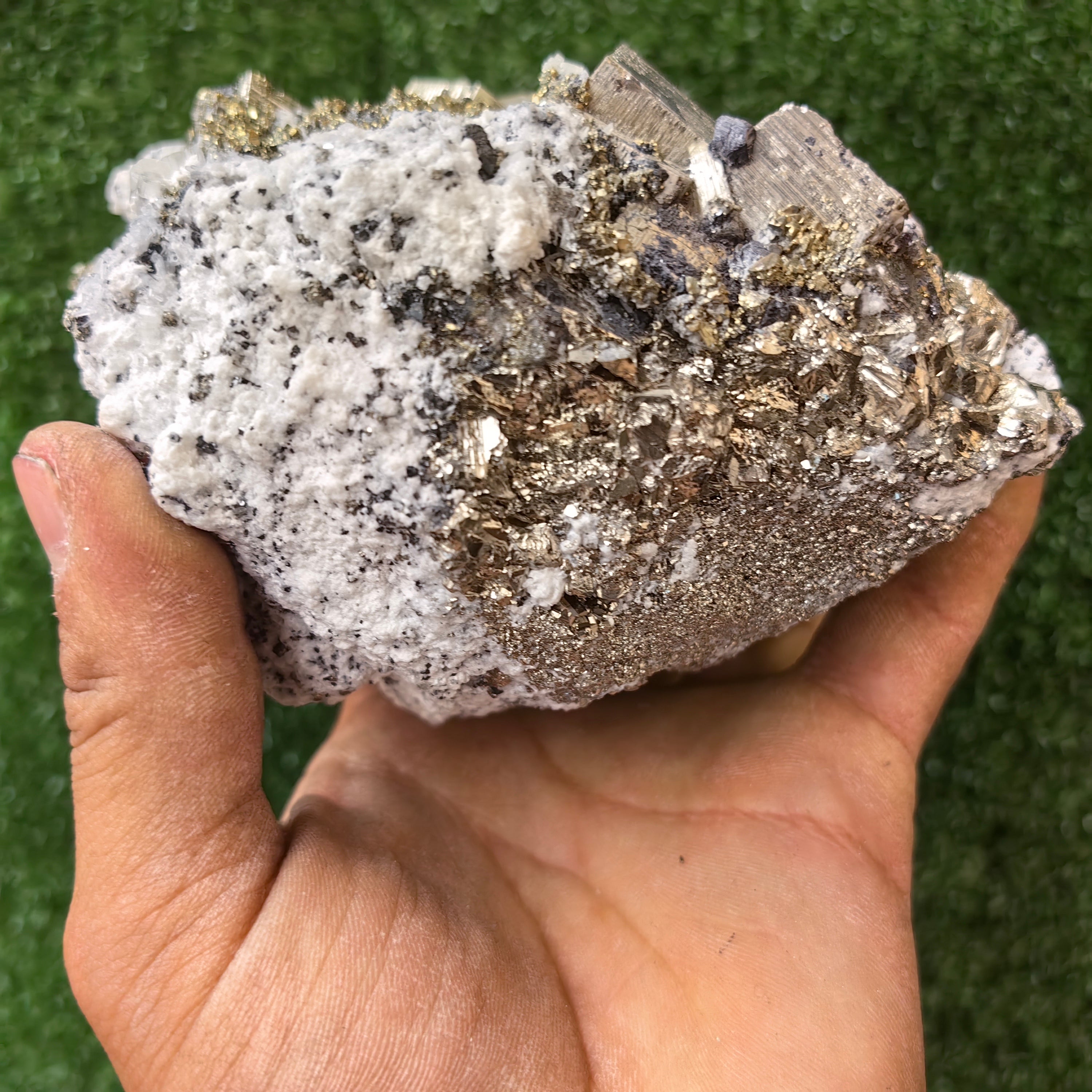 1 pc Pyrite Cubic with Sphalerite, Chalcopyrite and Quartz