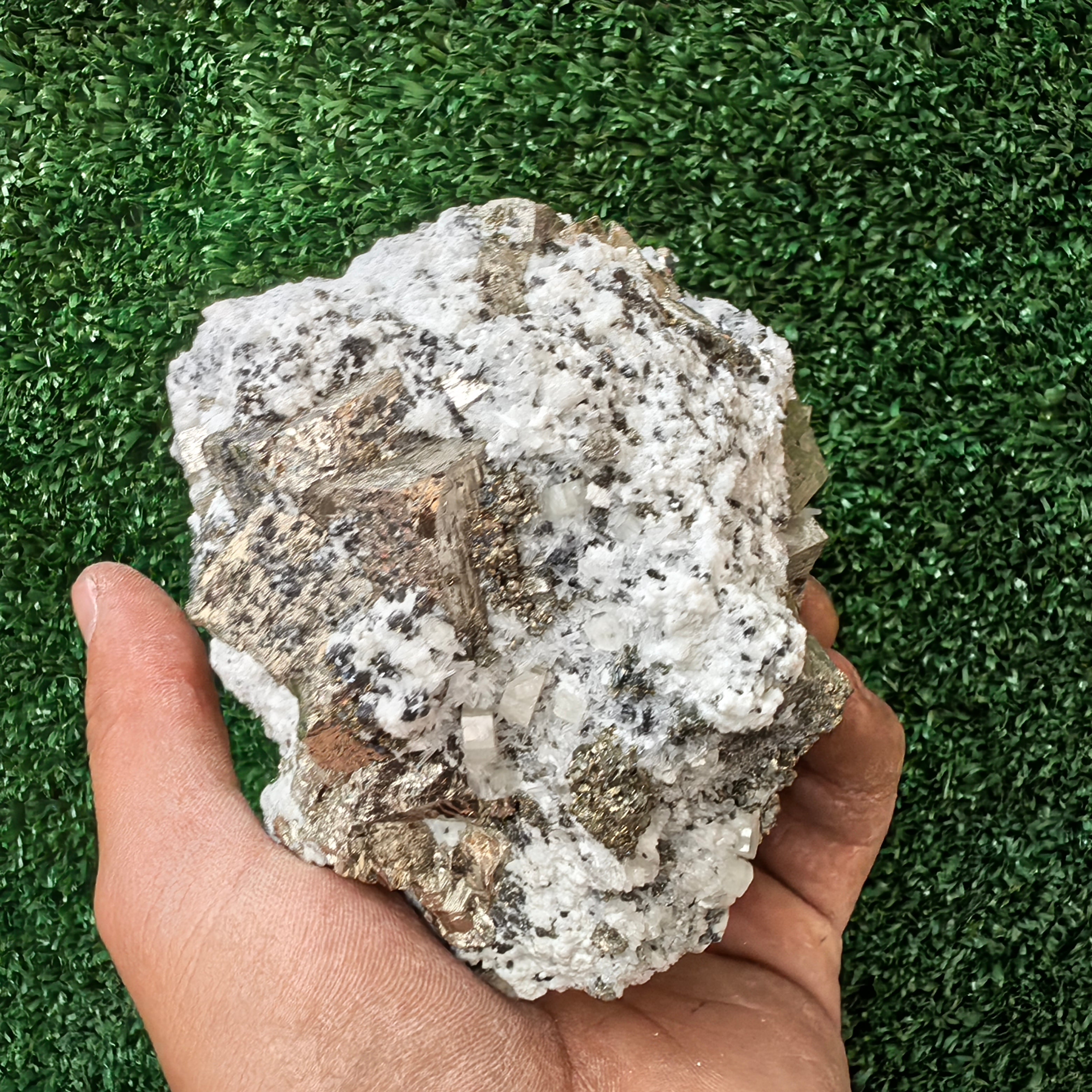 1 pc Pyrite Cubic with Sphalerite, Chalcopyrite and Quartz