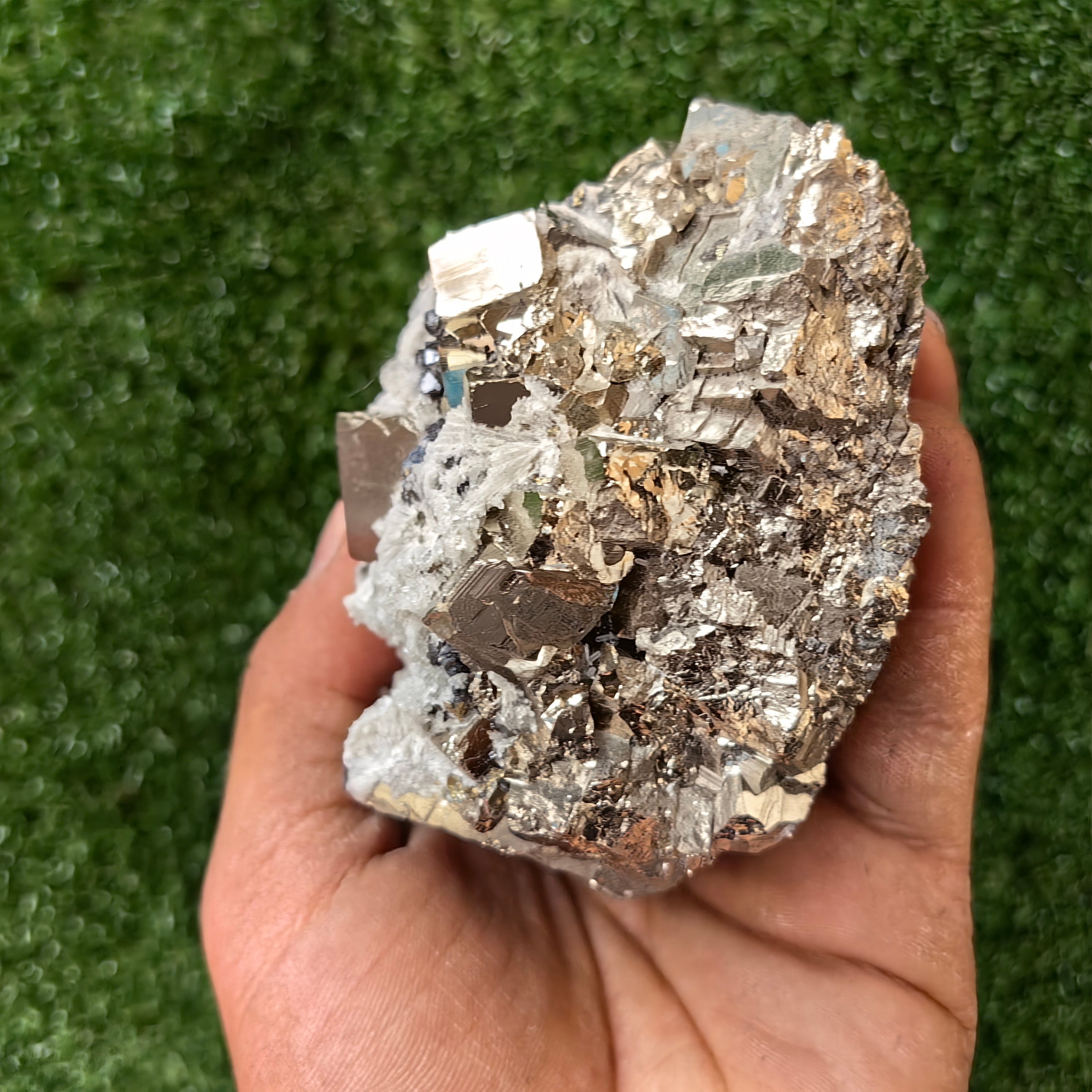 1 pc Pyrite Cubic with Quartz and Sphalerite