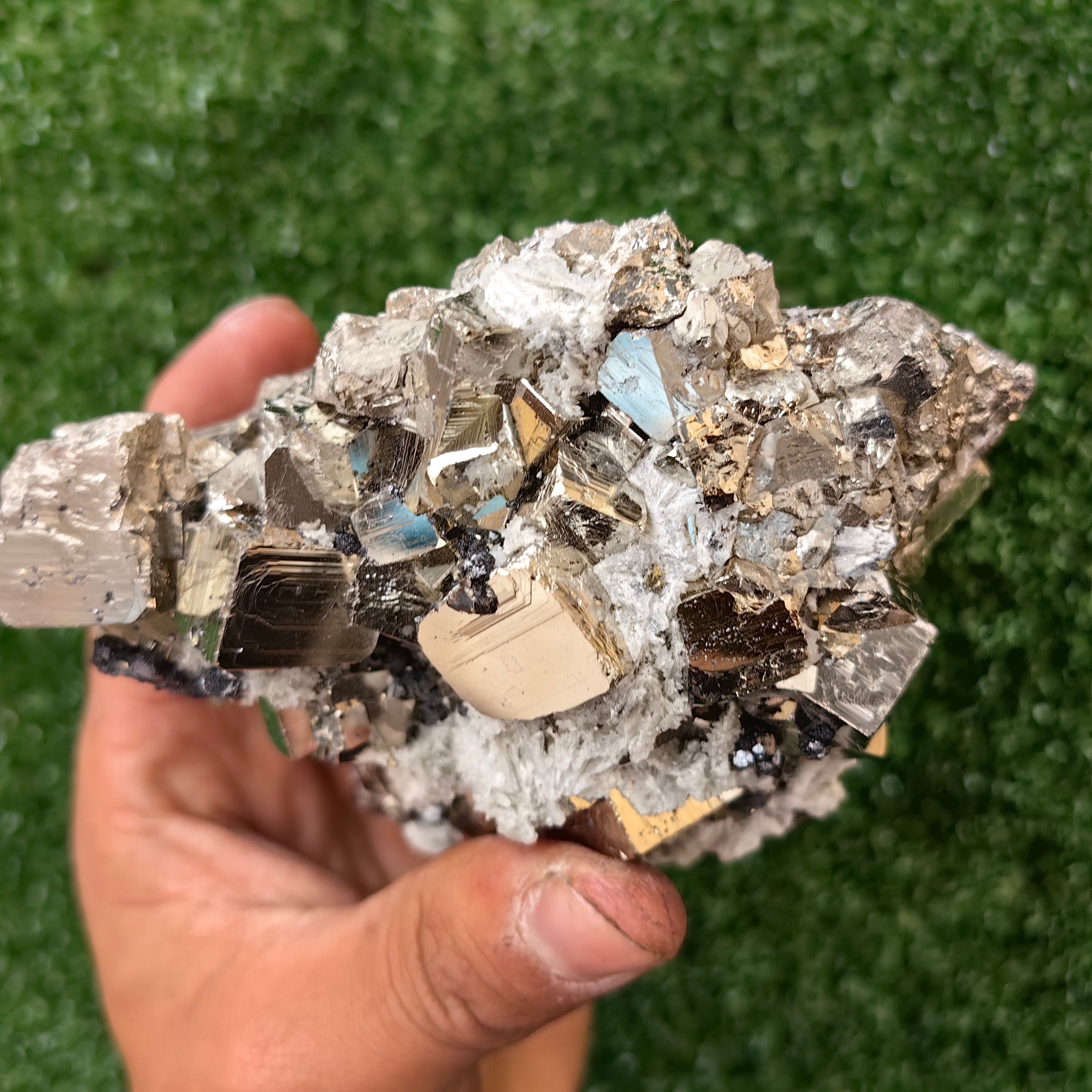 1 pc Pyrite Cubic with Quartz and Sphalerite