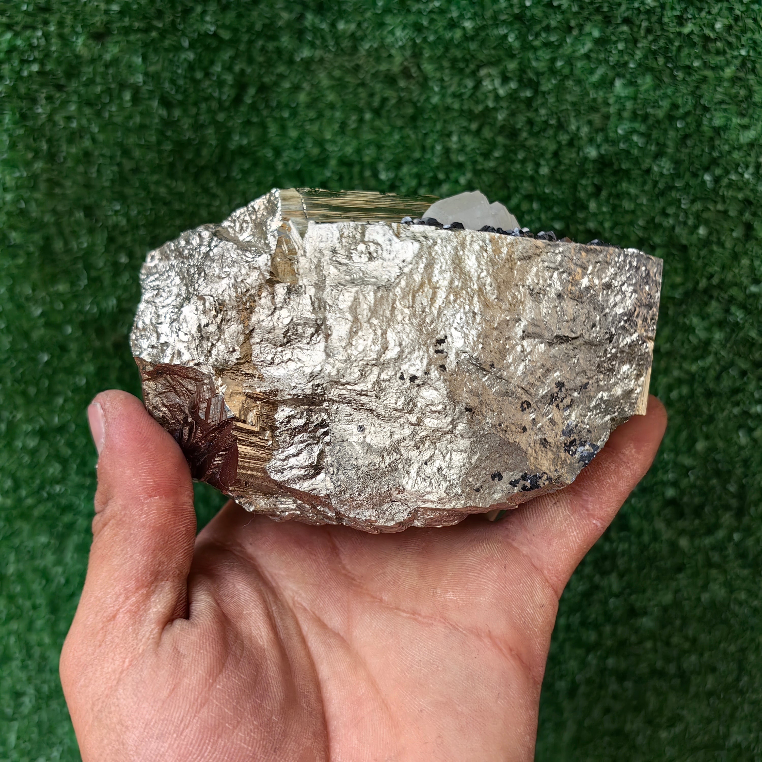 1 pc Pyrite Cubic with Calcite and Sphalerite