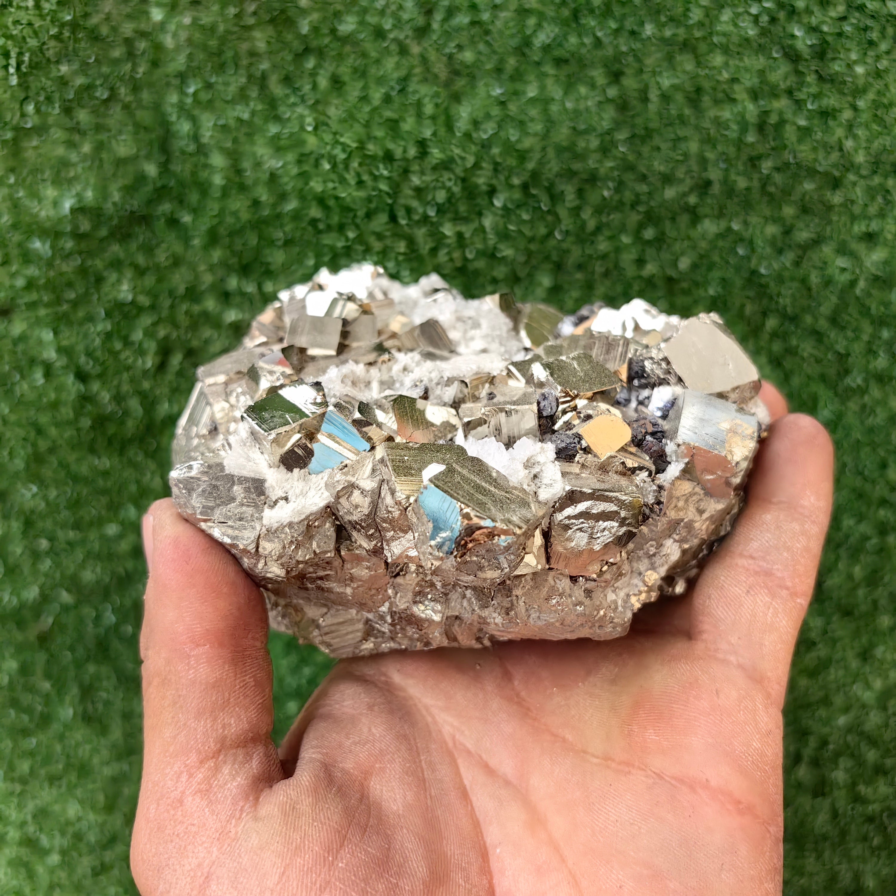 1 pc Pyrite Cubic with Sphalerite and Quartz