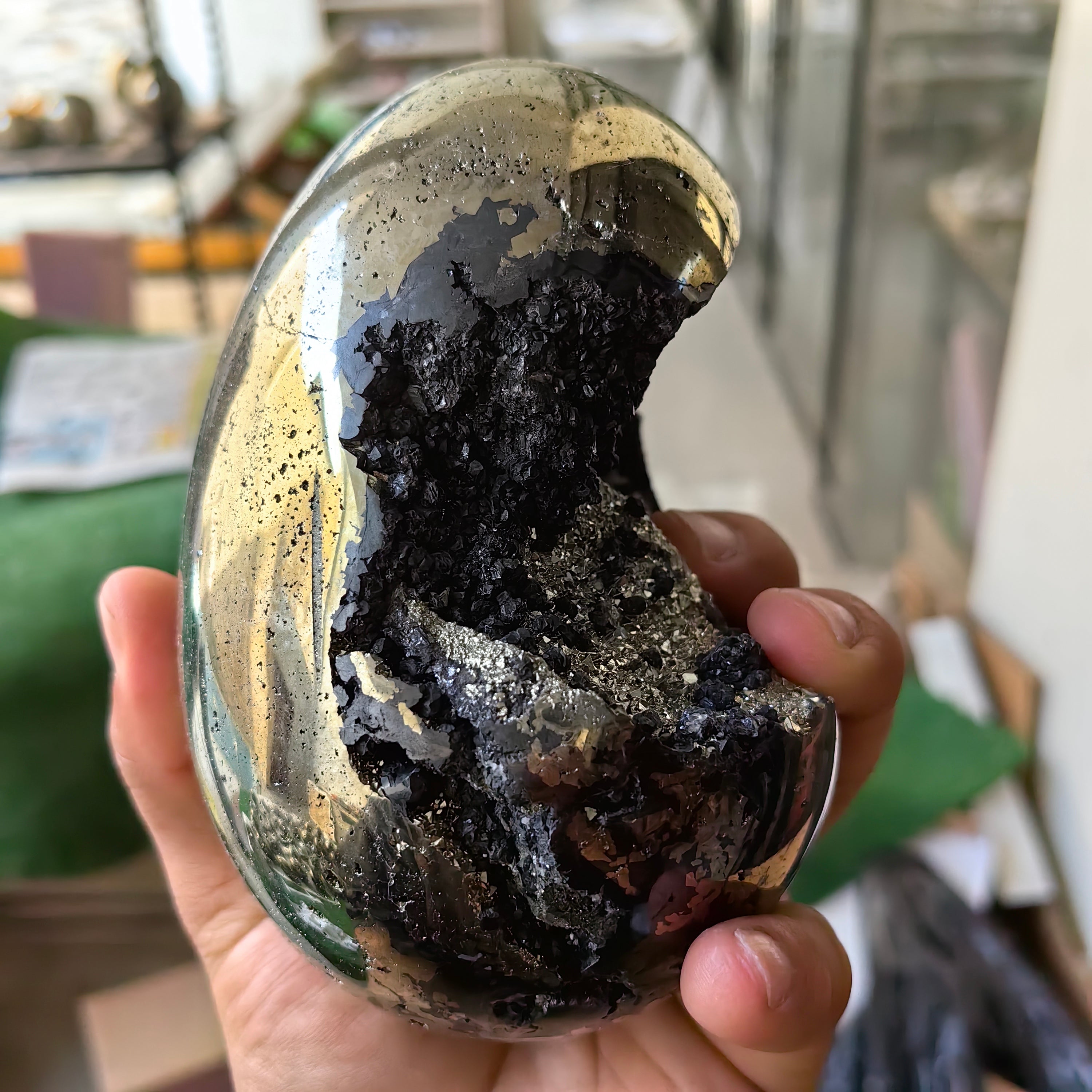 1 pc Pyrite with Sphalerite egg