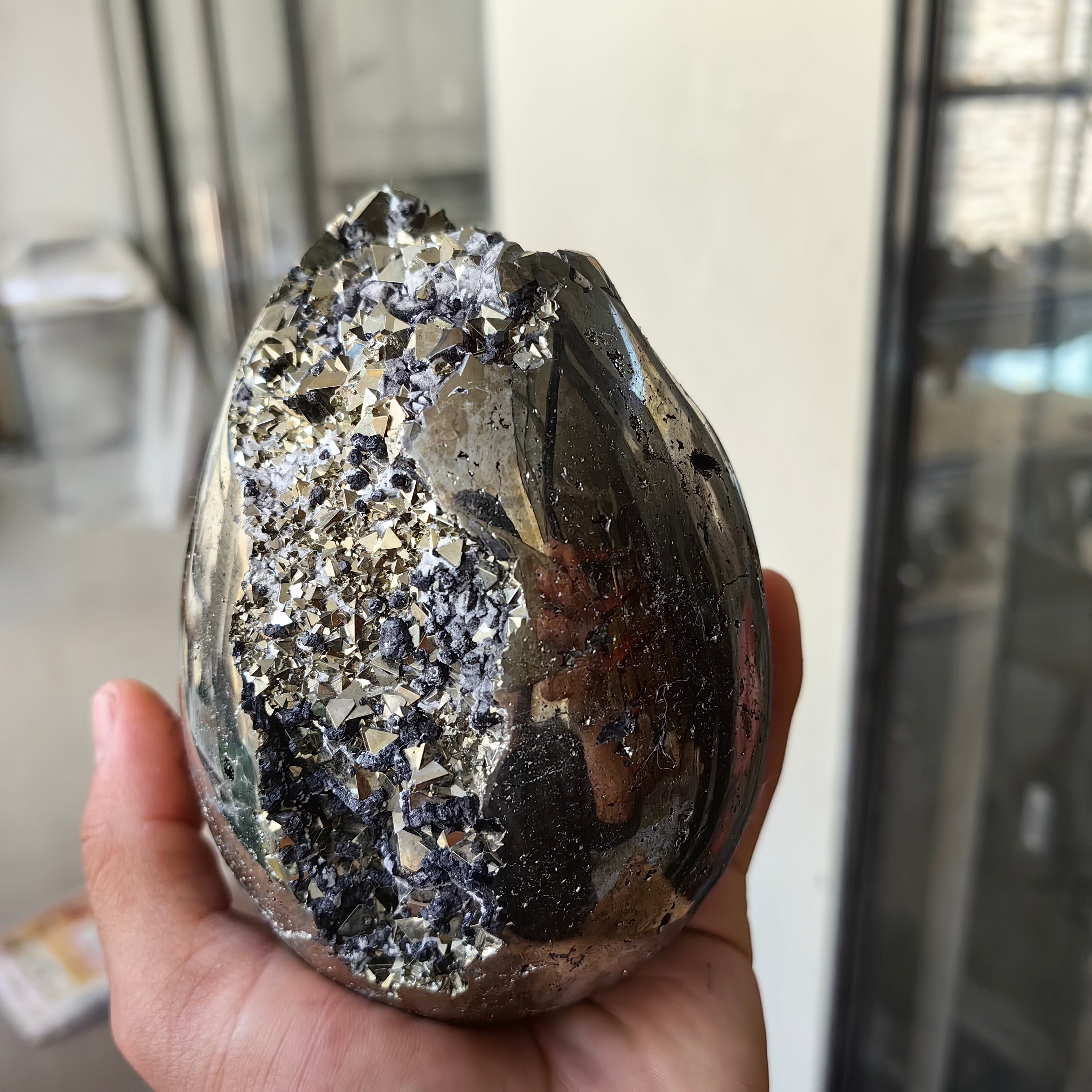 1 pc Pyrite with Sphalerite egg