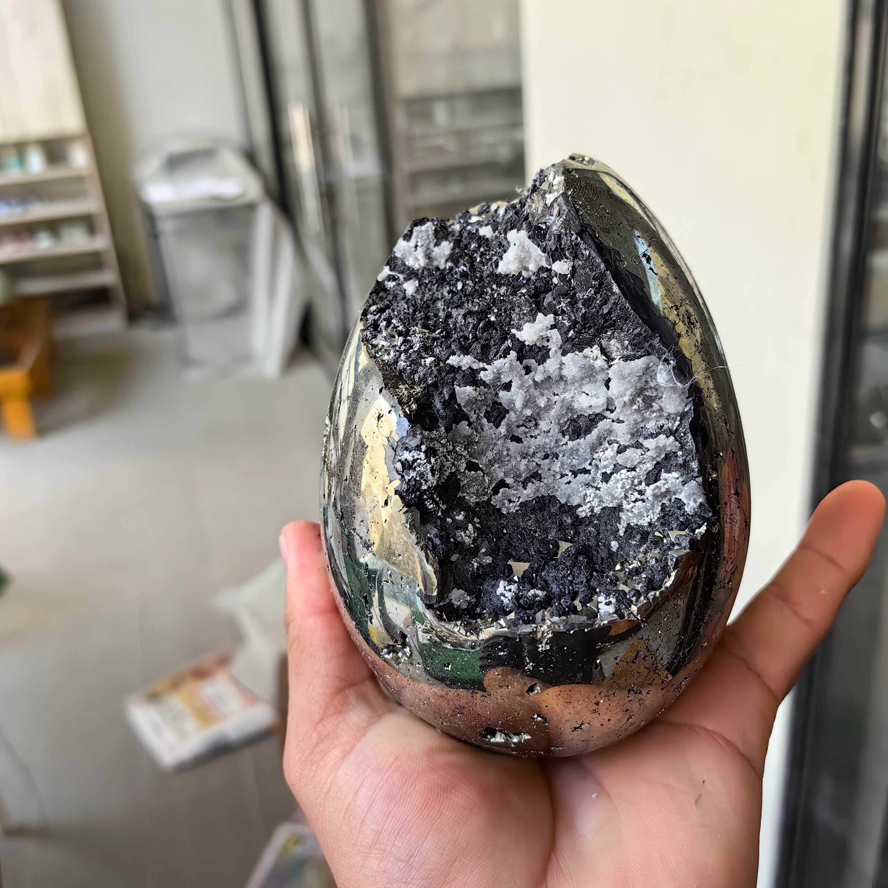 1 pc Pyrite with Sphalerite egg