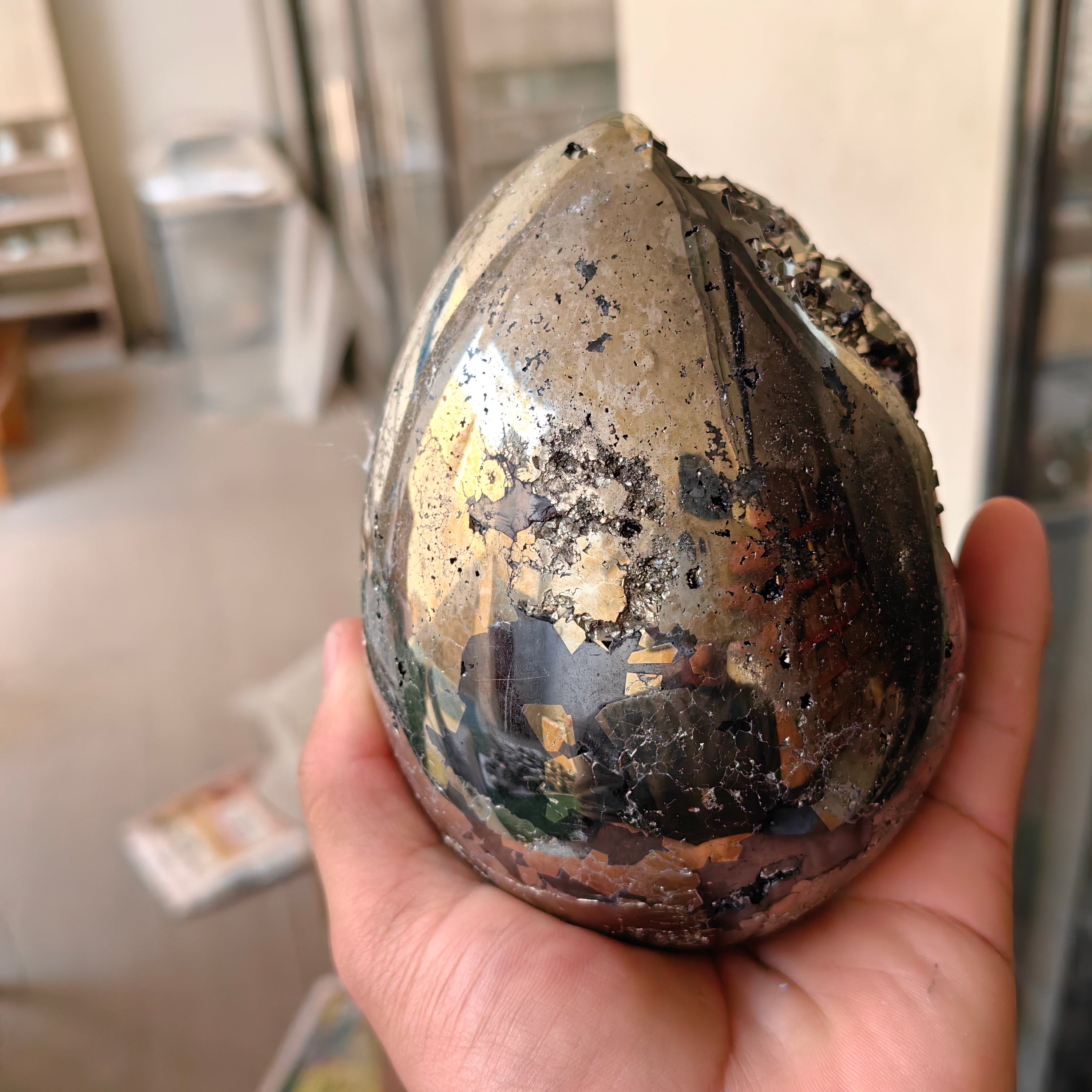 1 pc Pyrite with Sphalerite egg