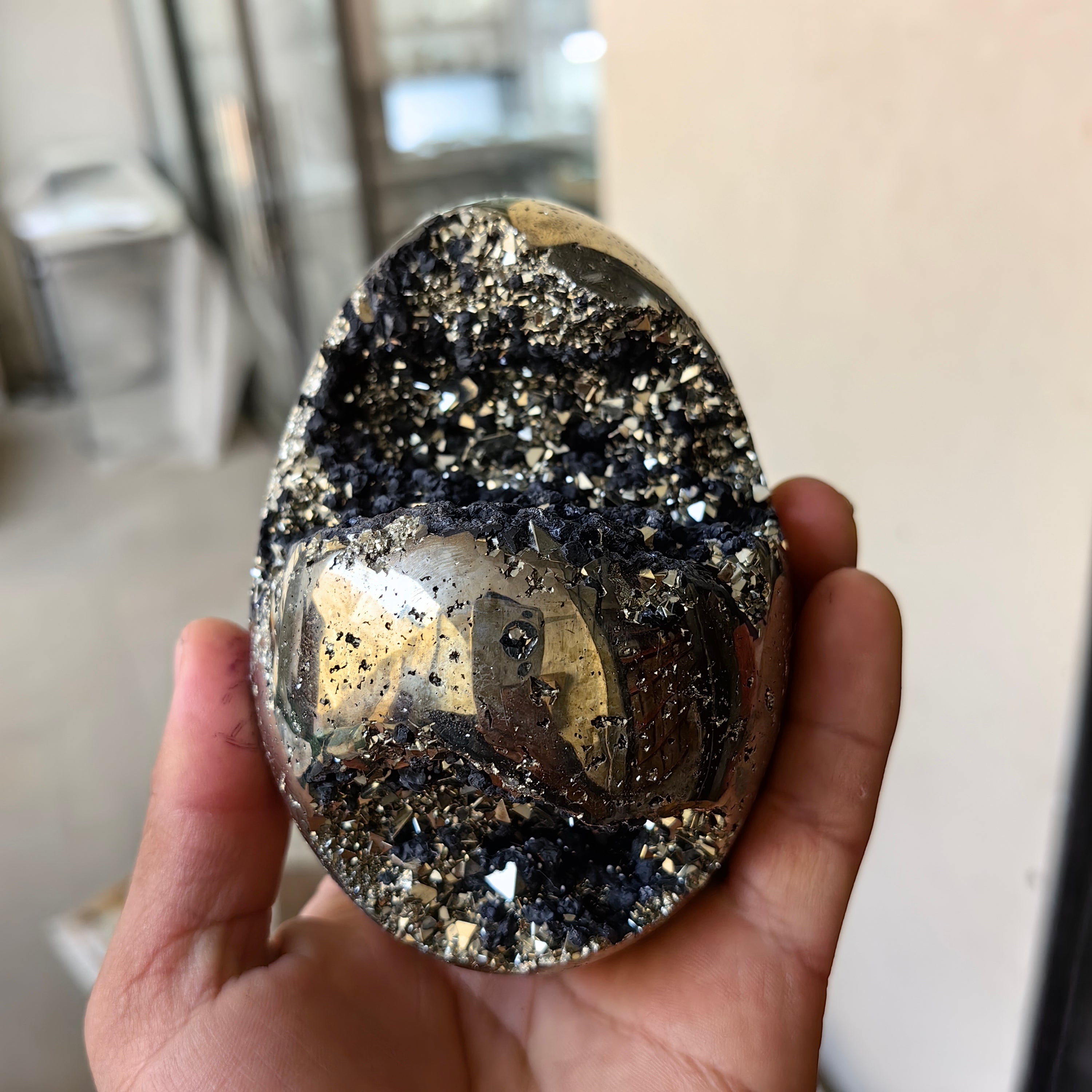 1 pc Pyrite with Sphalerite egg