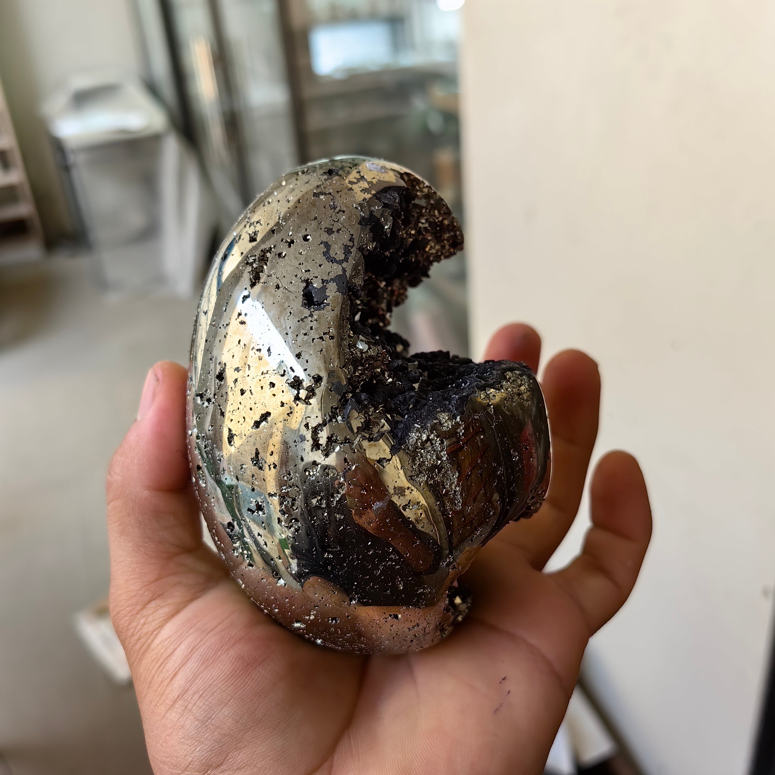 1 pc Pyrite with Sphalerite egg