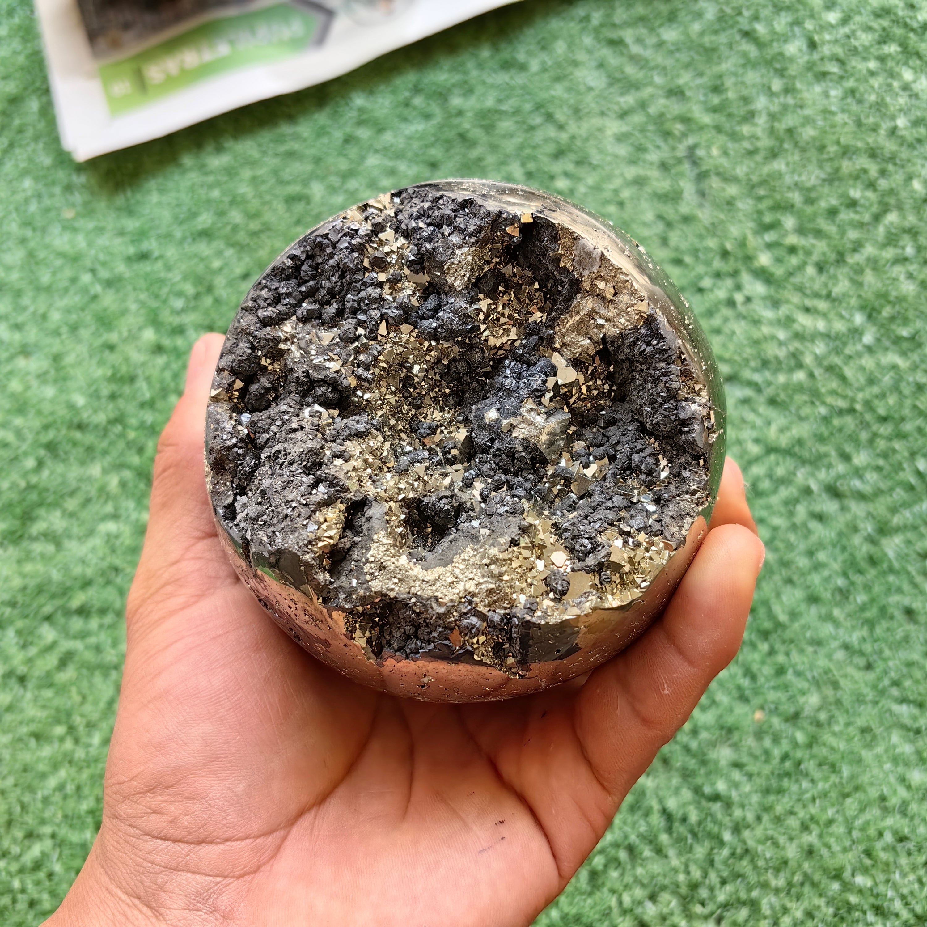 1 pc Pyrite with Sphalerite Sphere