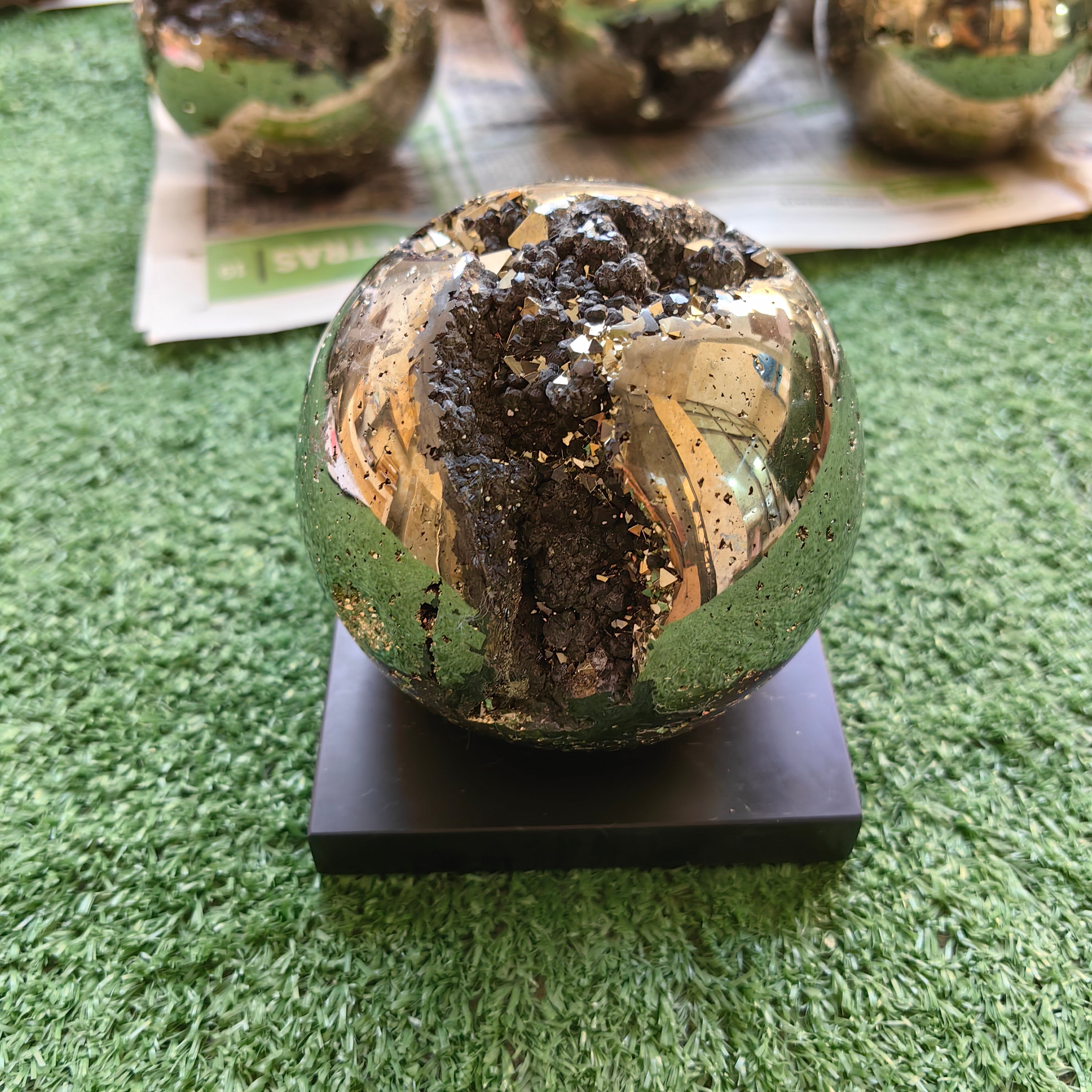 1 pc Pyrite with Sphalerite sphere