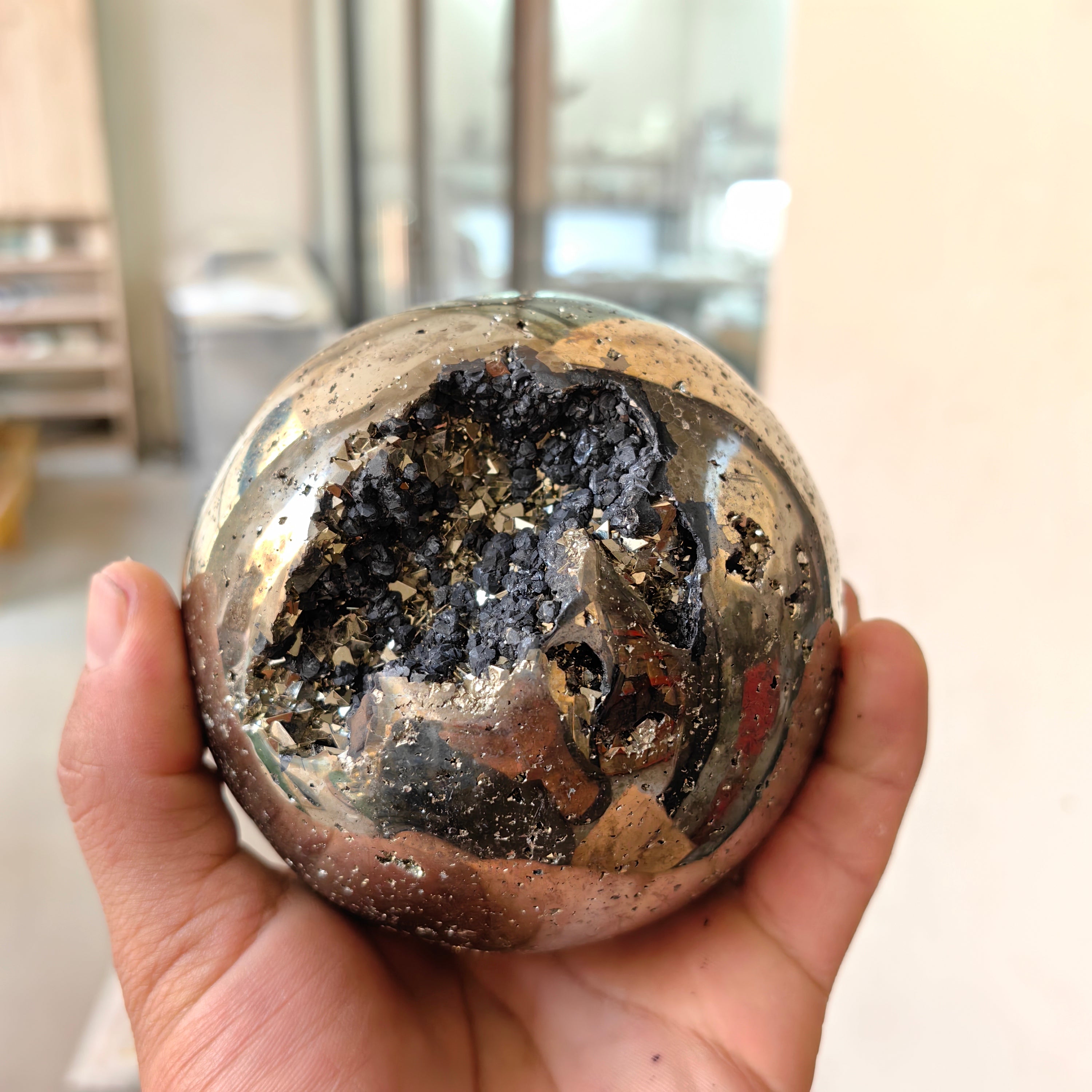 1 pc Pyrite with Sphalerite sphere
