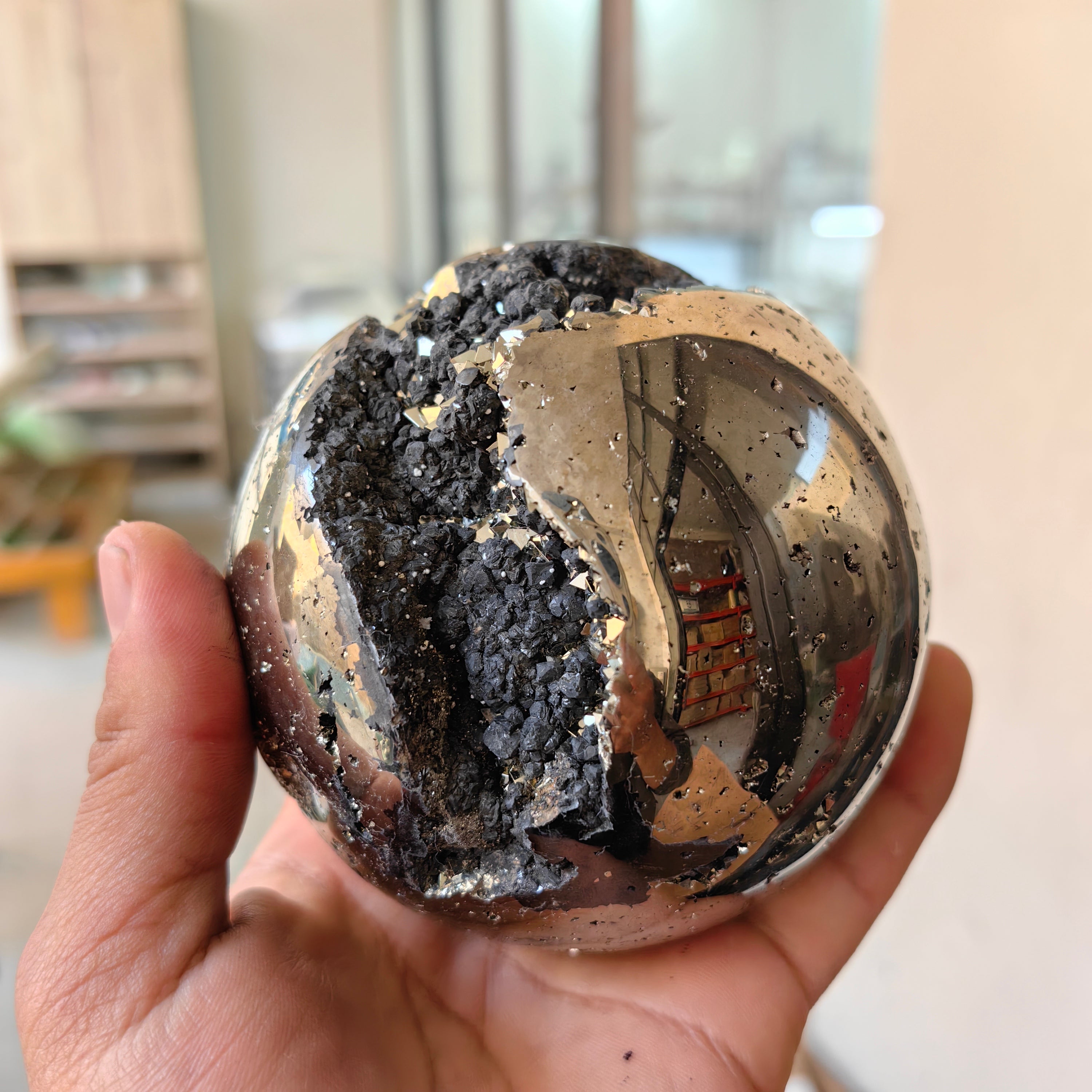 1 pc Pyrite with Sphalerite sphere