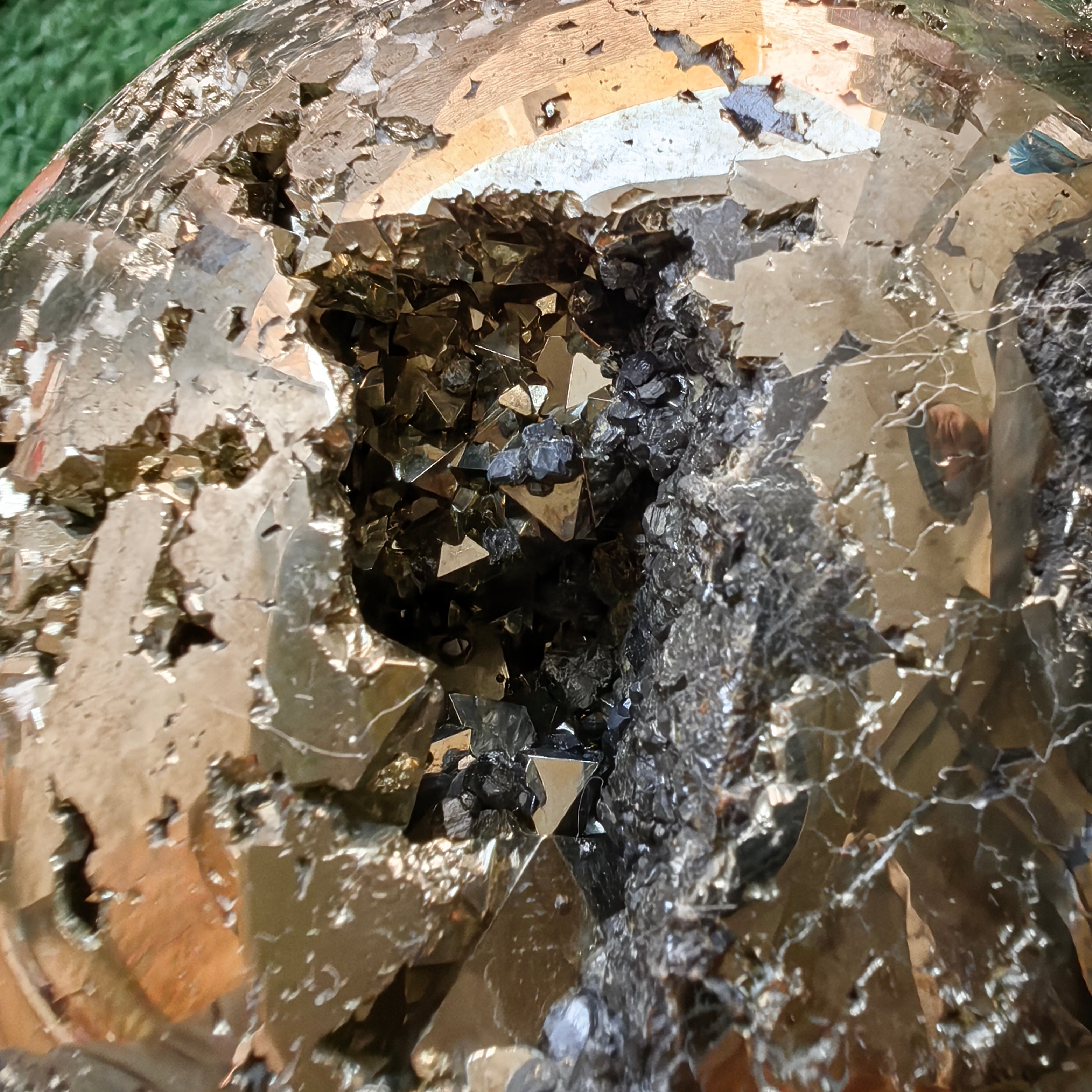 1 pc Pyrite with Sphalerite Sphere