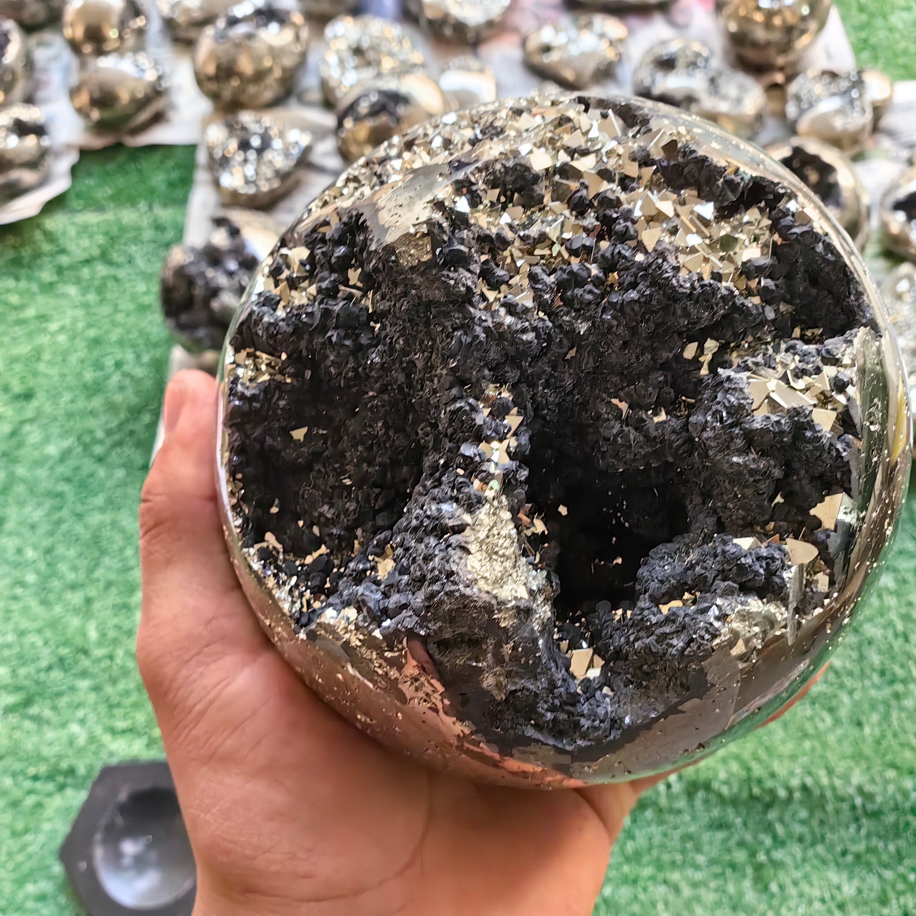 1 pc Pyrite with Sphalerite Sphere