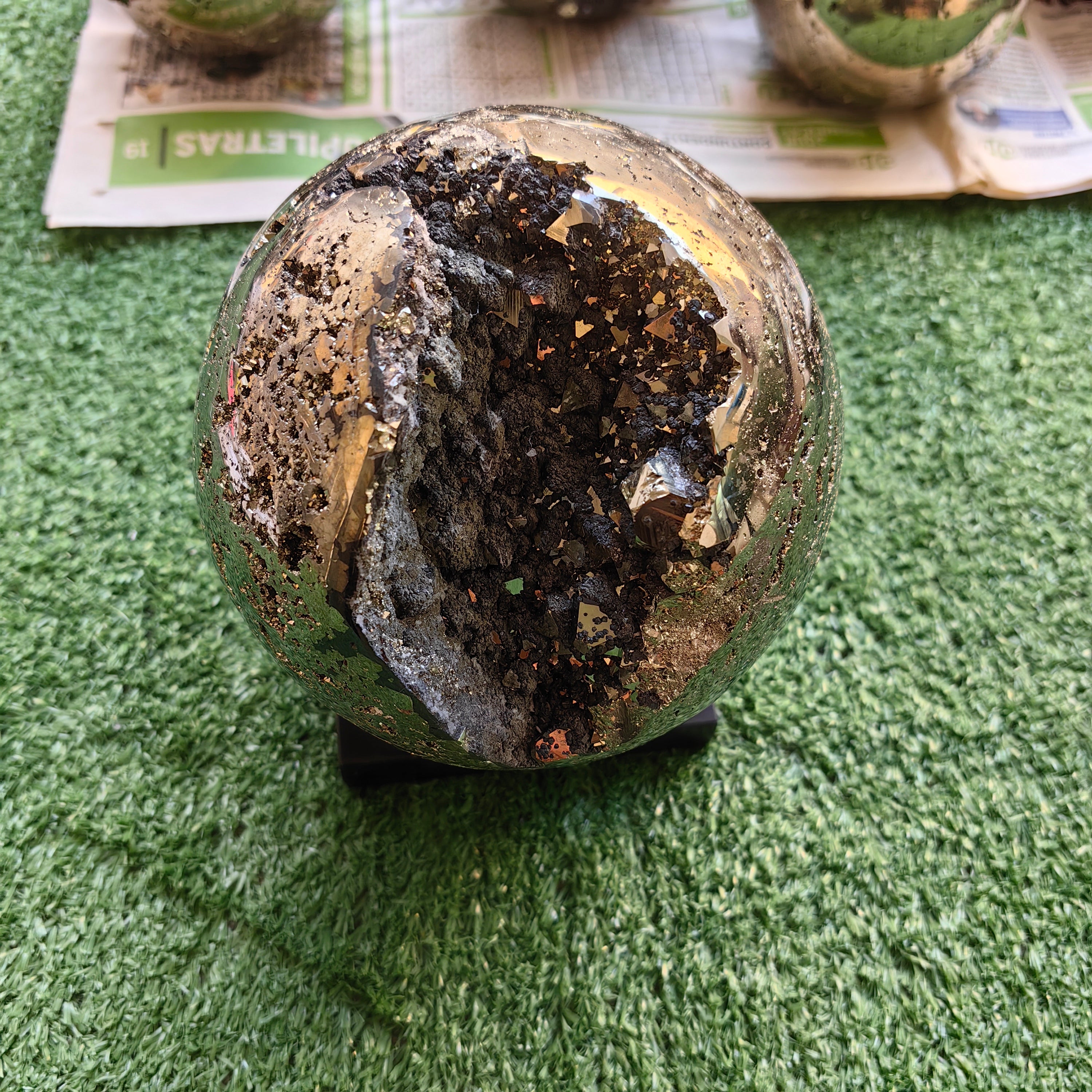 1 pc Pyrite with Sphalerite Sphere