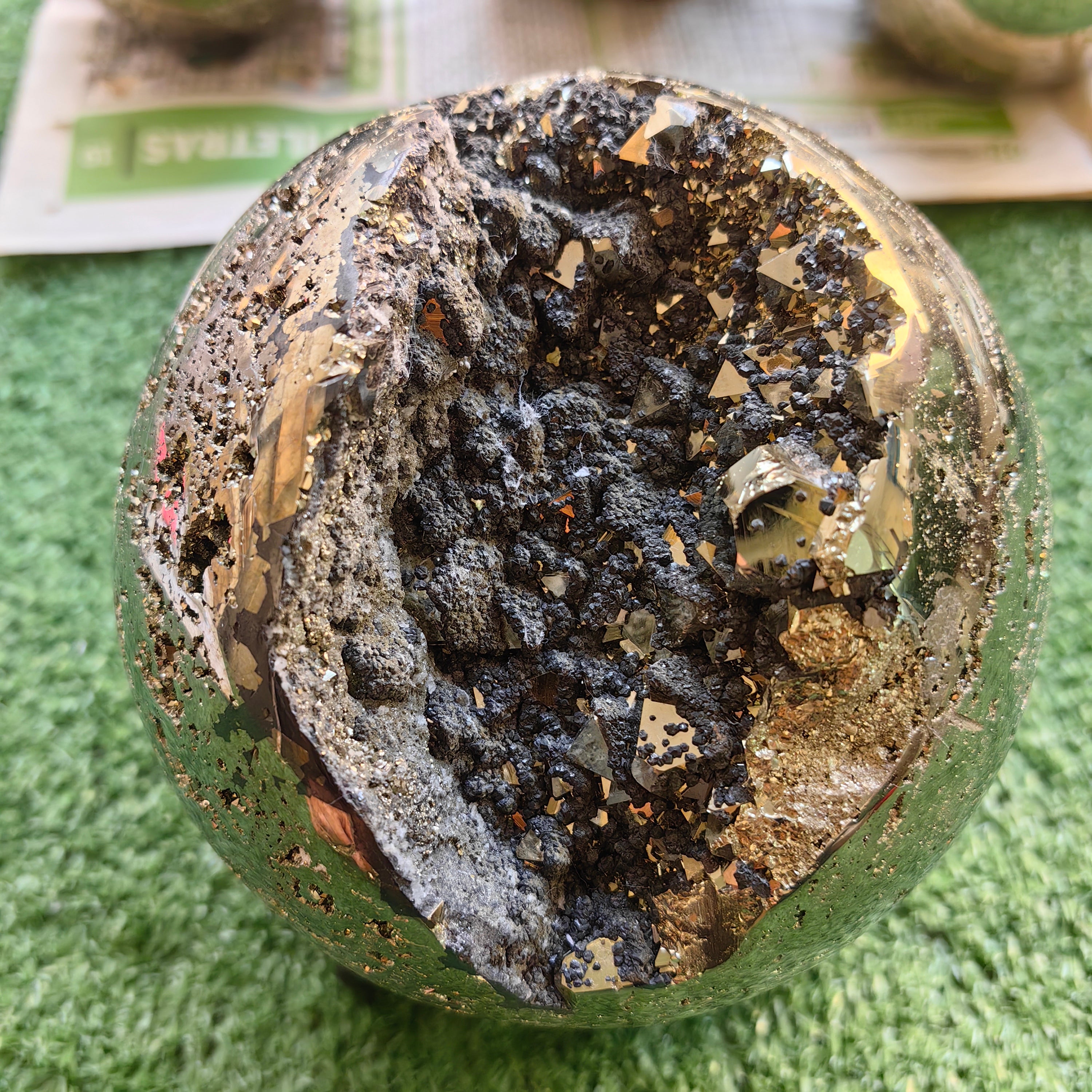 1 pc Pyrite with Sphalerite Sphere