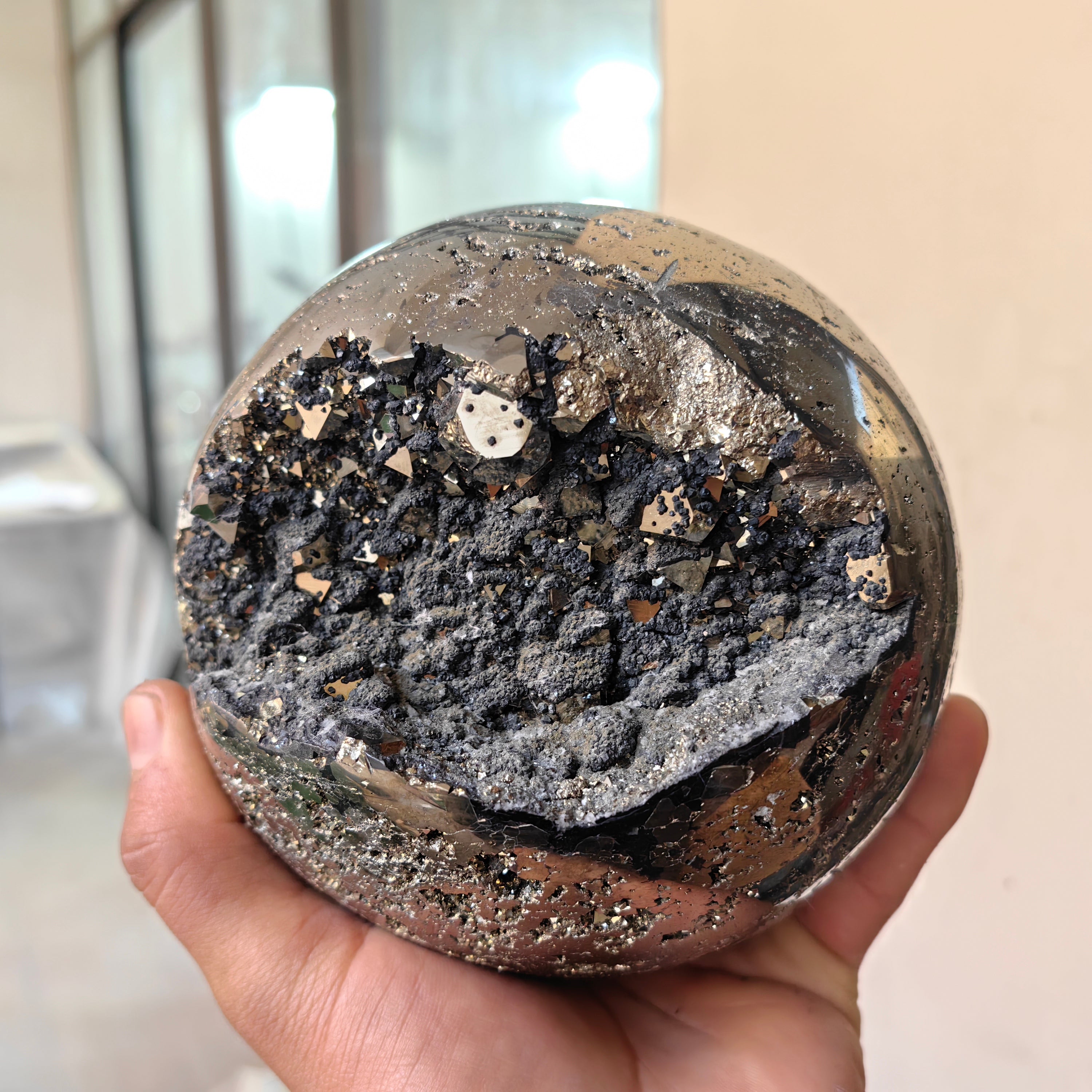 1 pc Pyrite with Sphalerite Sphere