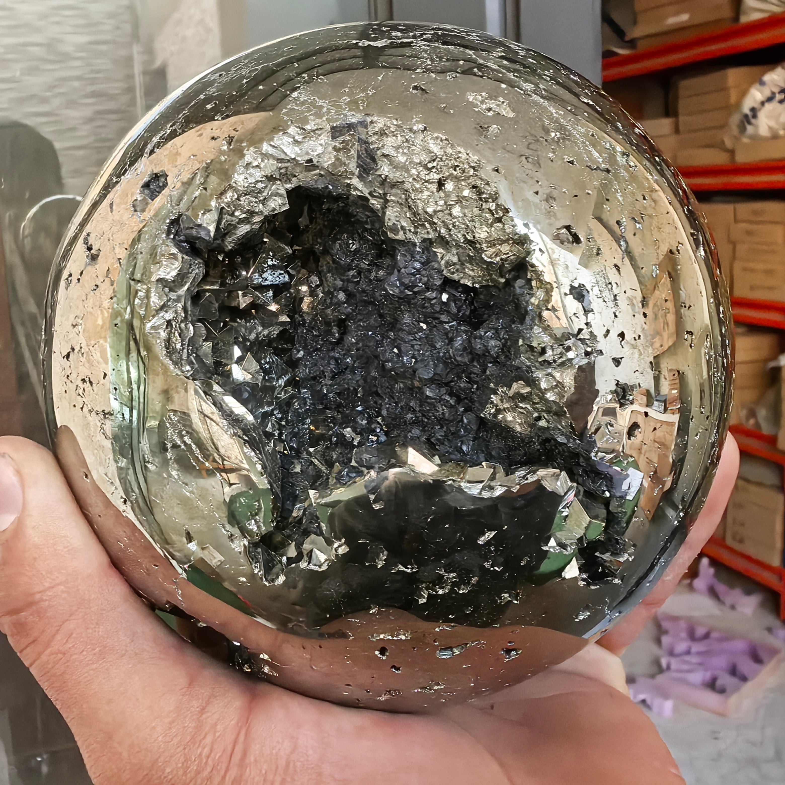 1 pc Pyrite with Sphalerite Sphere