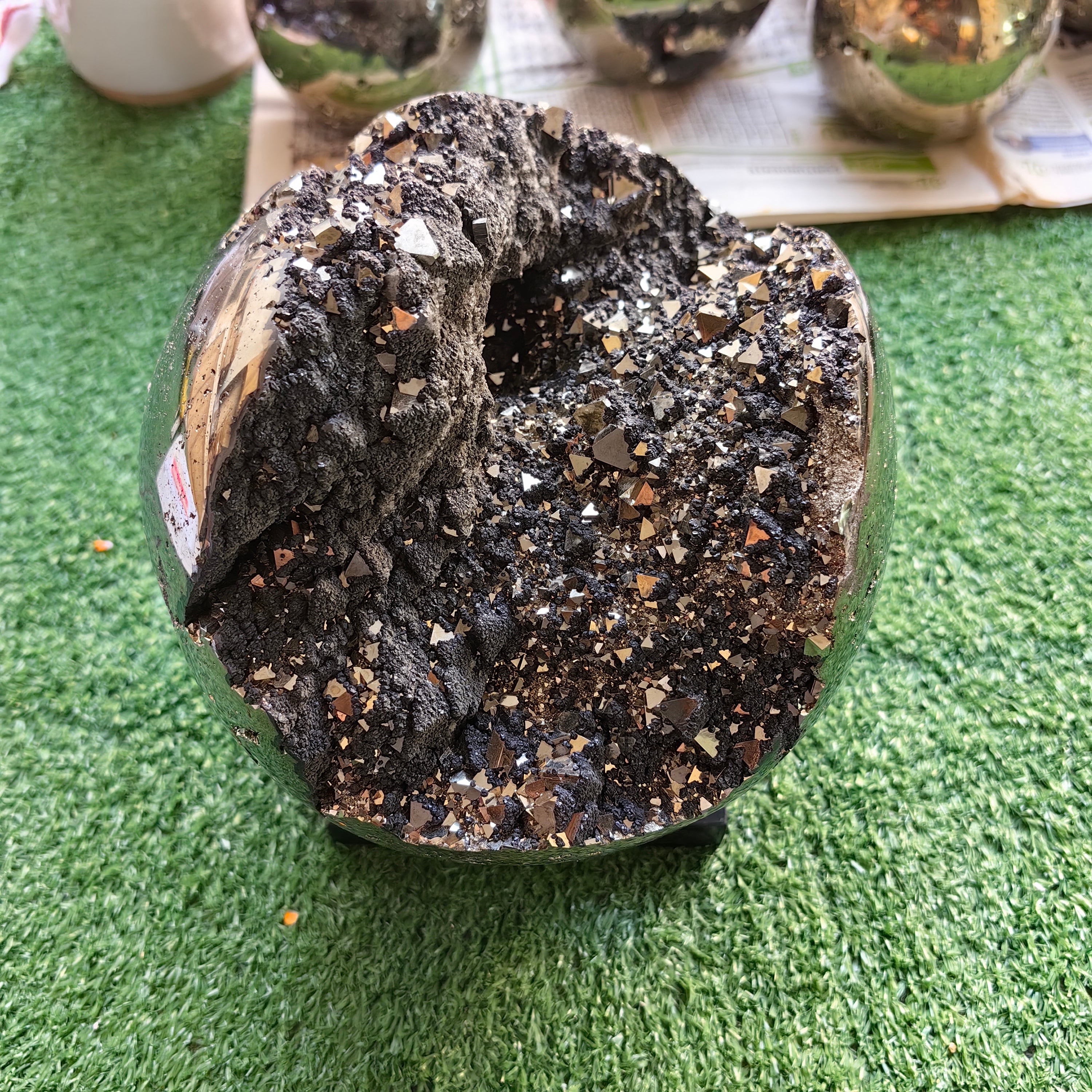 1 pc Pyrite with Sphalerite Sphere