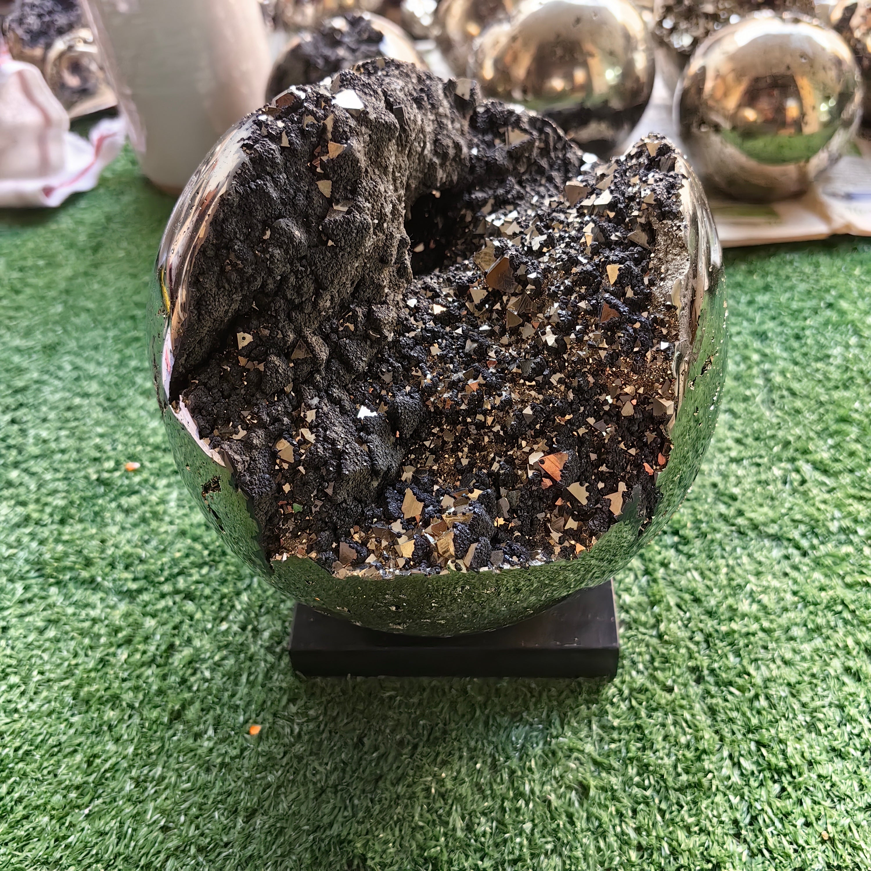 1 pc Pyrite with Sphalerite Sphere