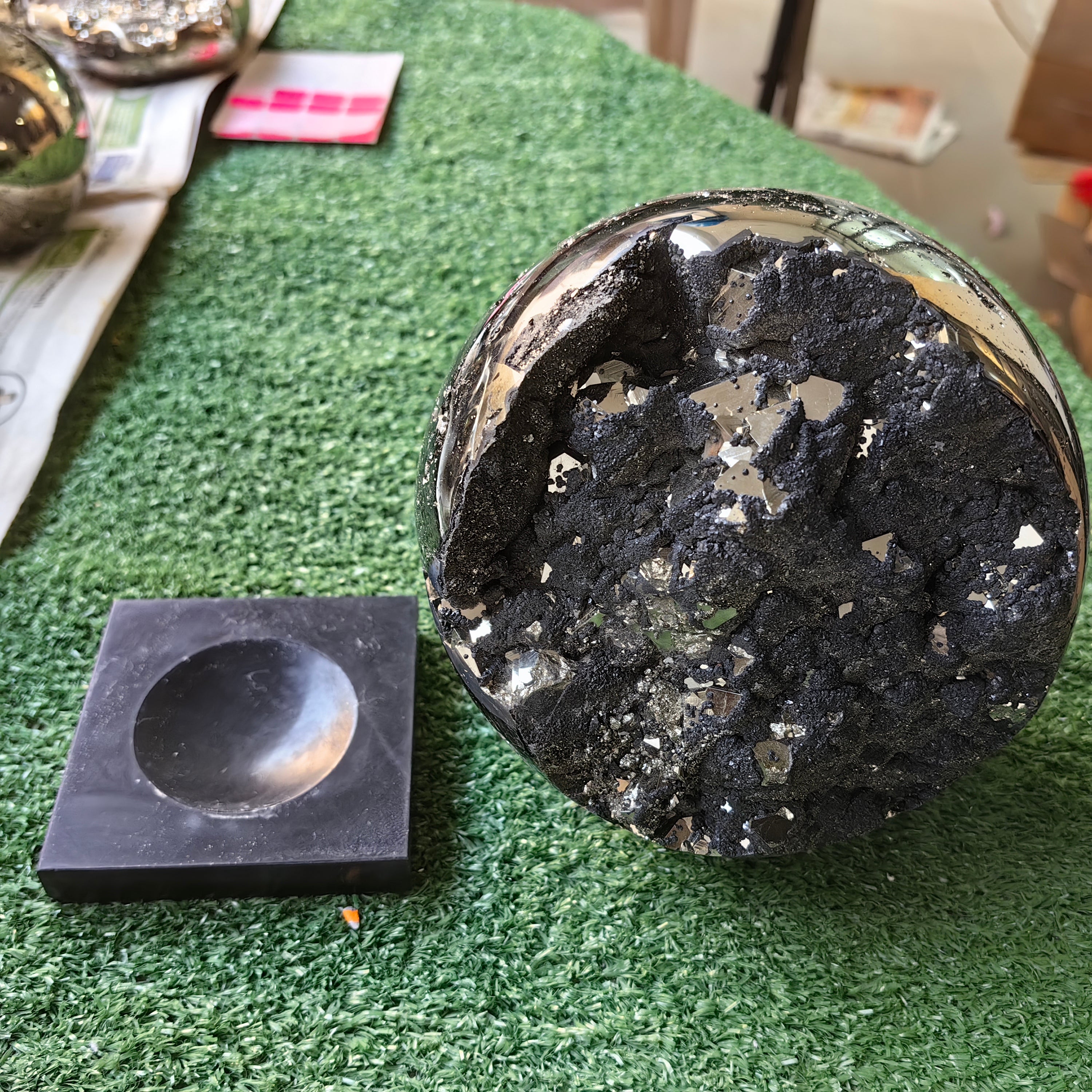 1 pc Pyrite with Sphalerite Sphere
