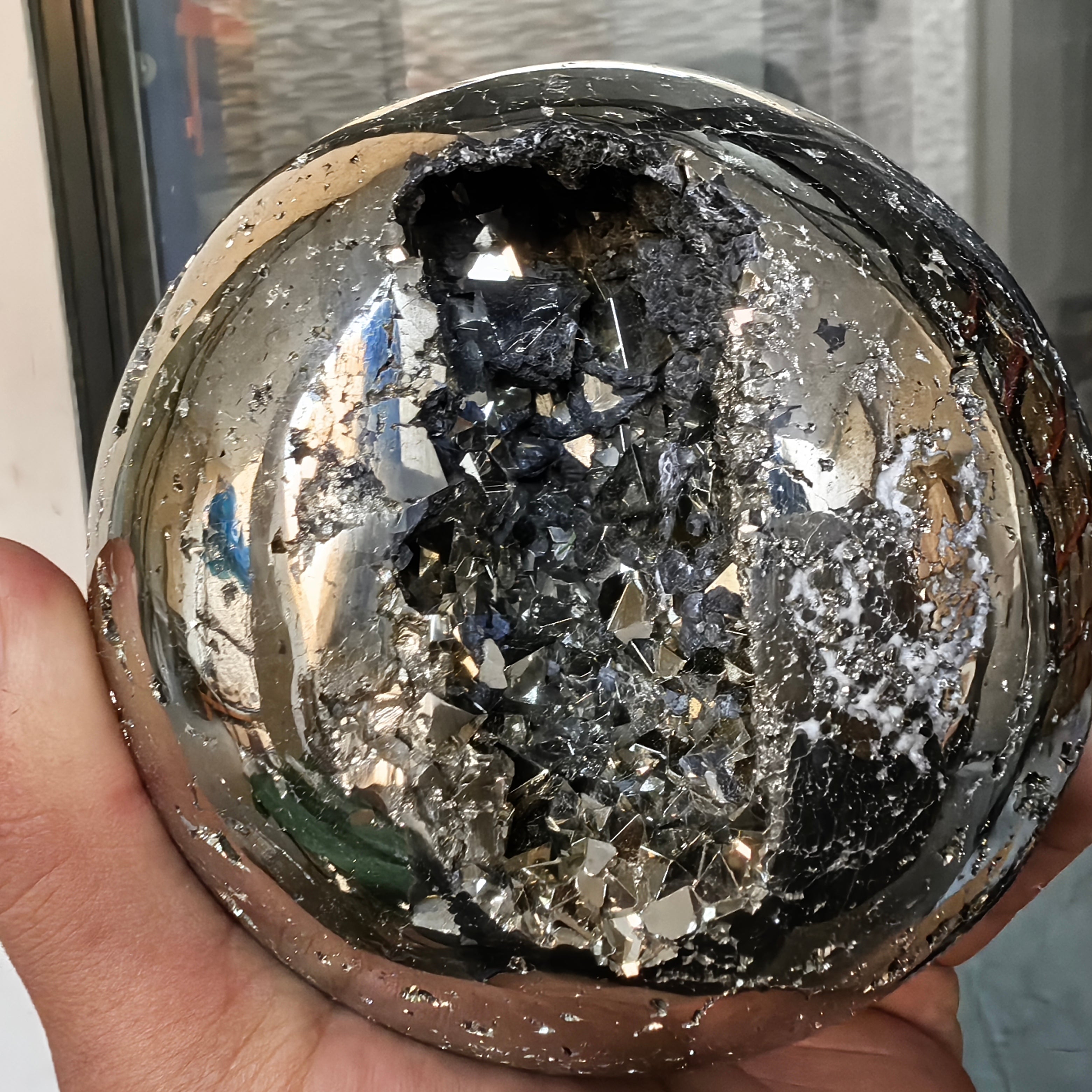 1 pc Pyrite with Sphalerite Sphere