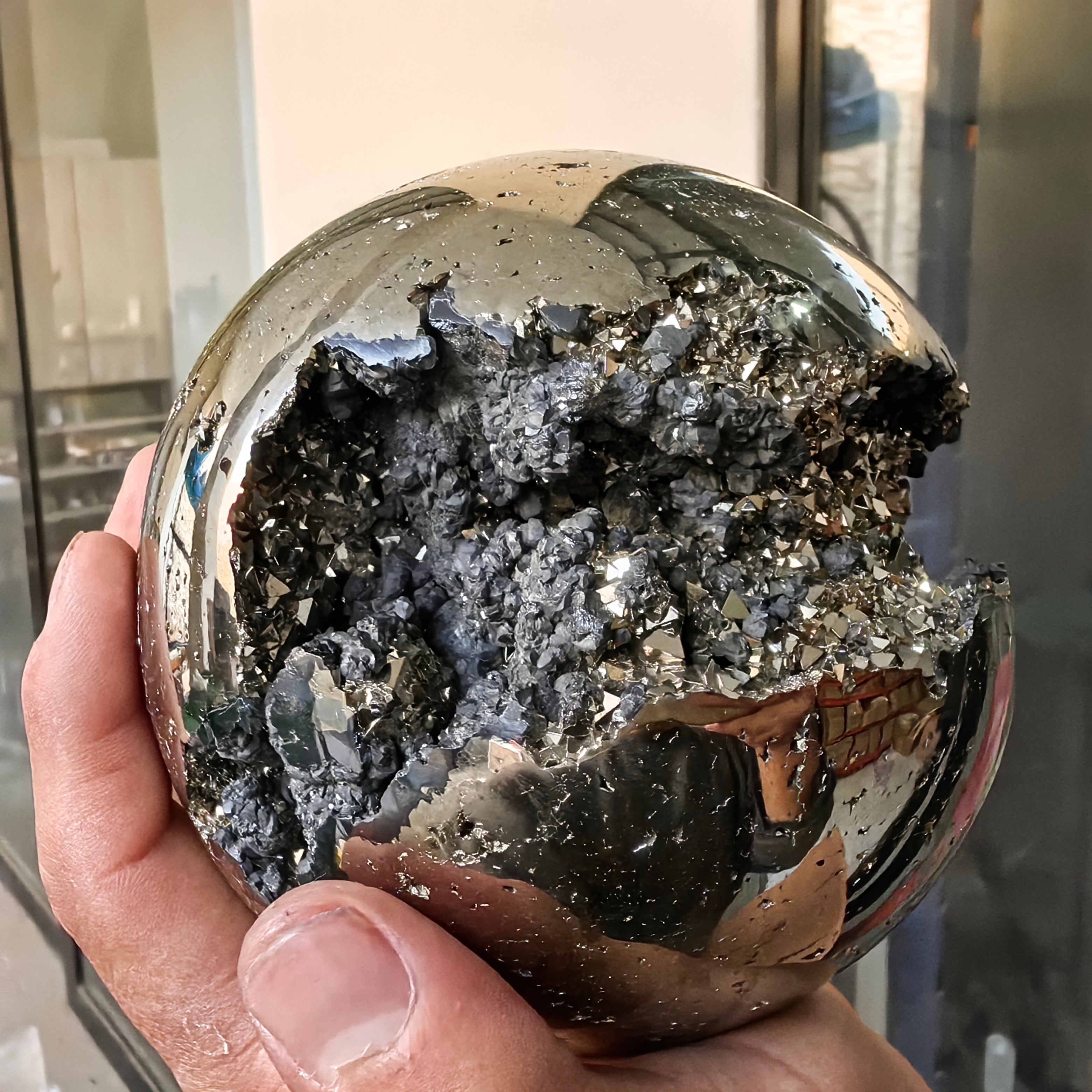 1 pc Pyrite with Sphalerite Sphere