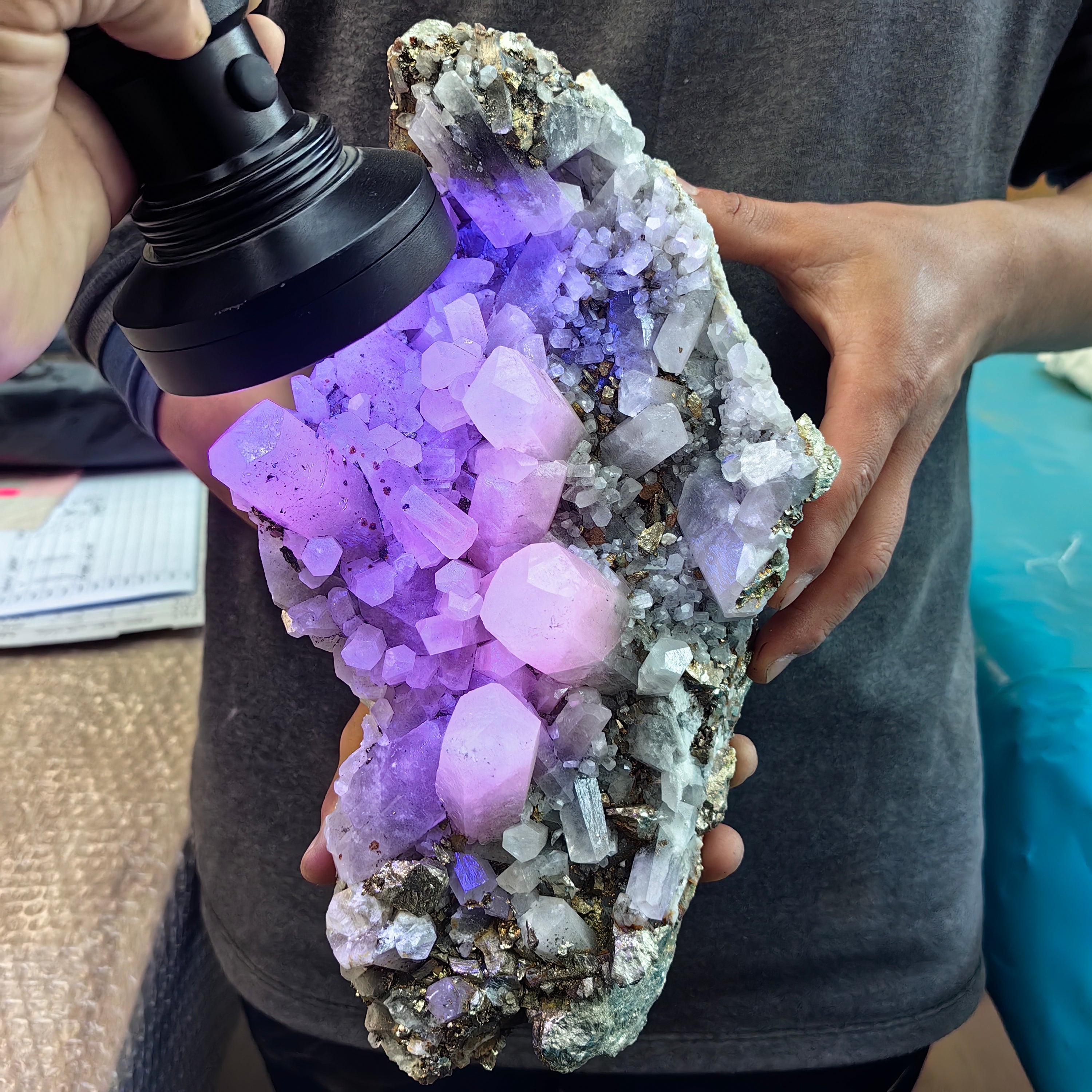 1 pc Pyrite with Calcite Rough