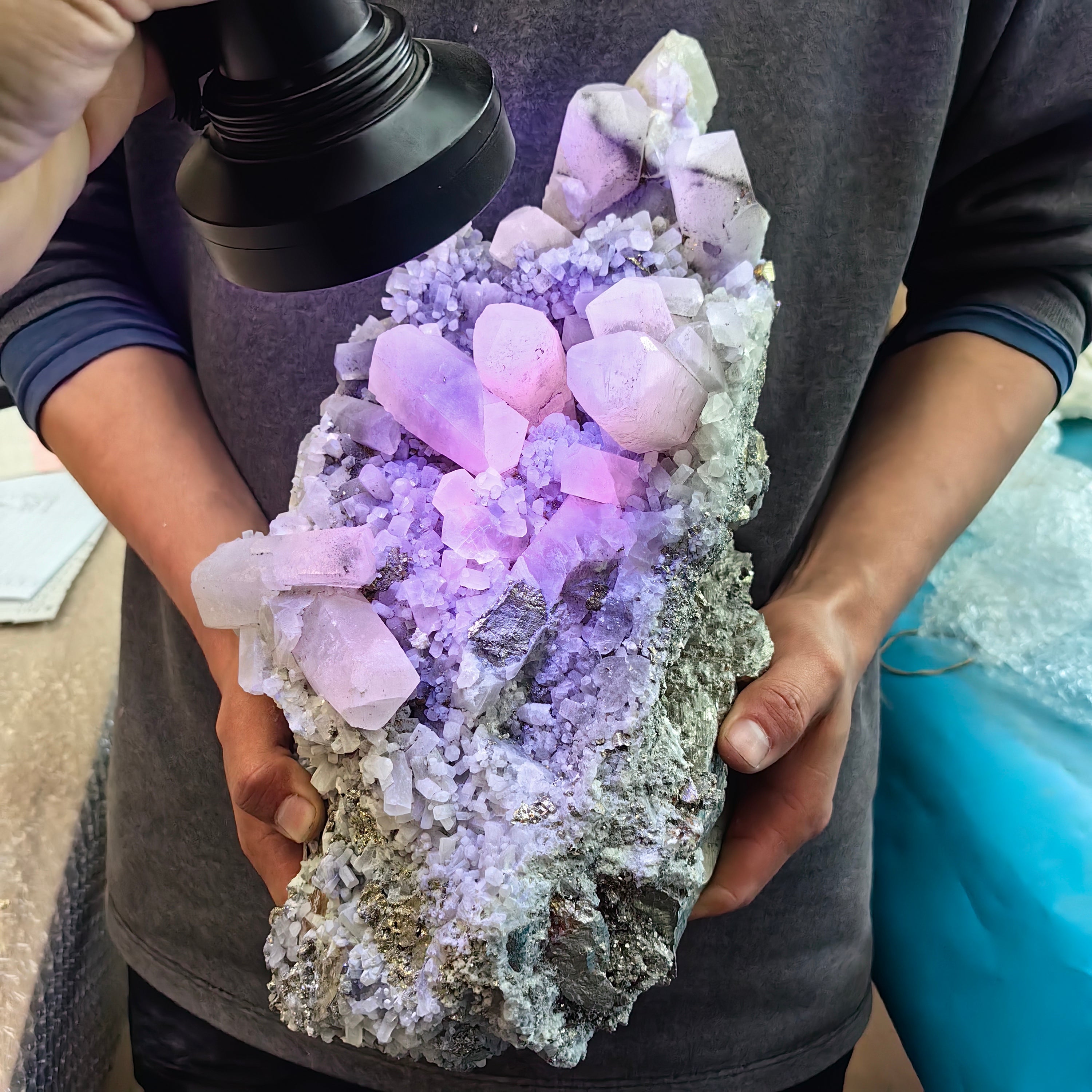 1 pc Pyrite with Calcite Rough