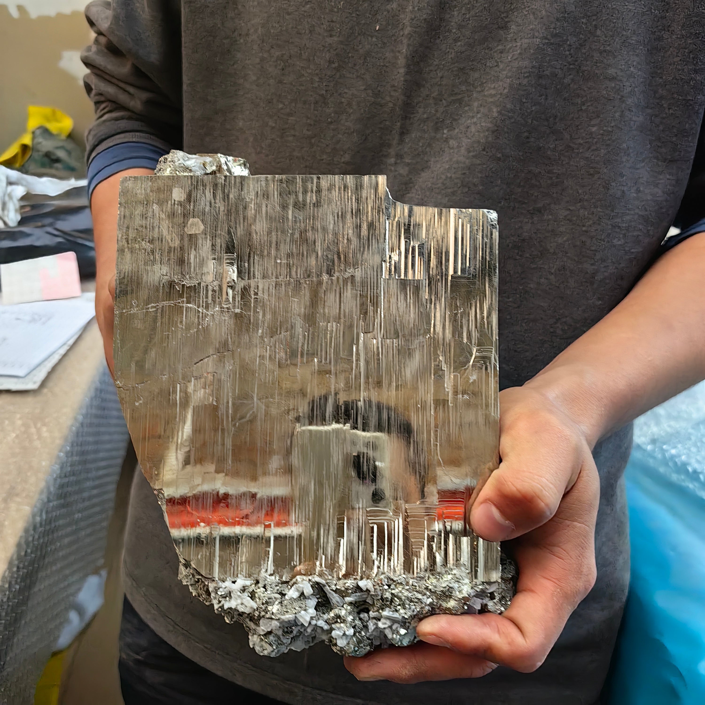 1 pc Pyrite with Calcite Rough