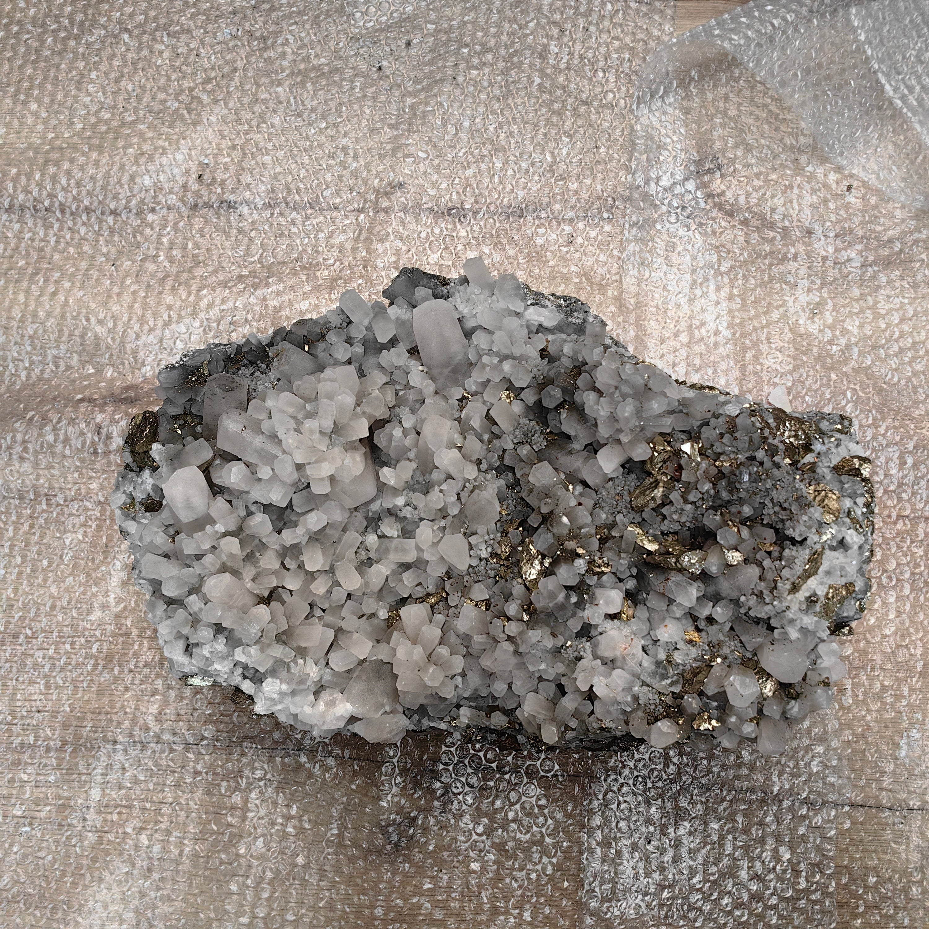 1 pc Pyrite with Calcite Rough