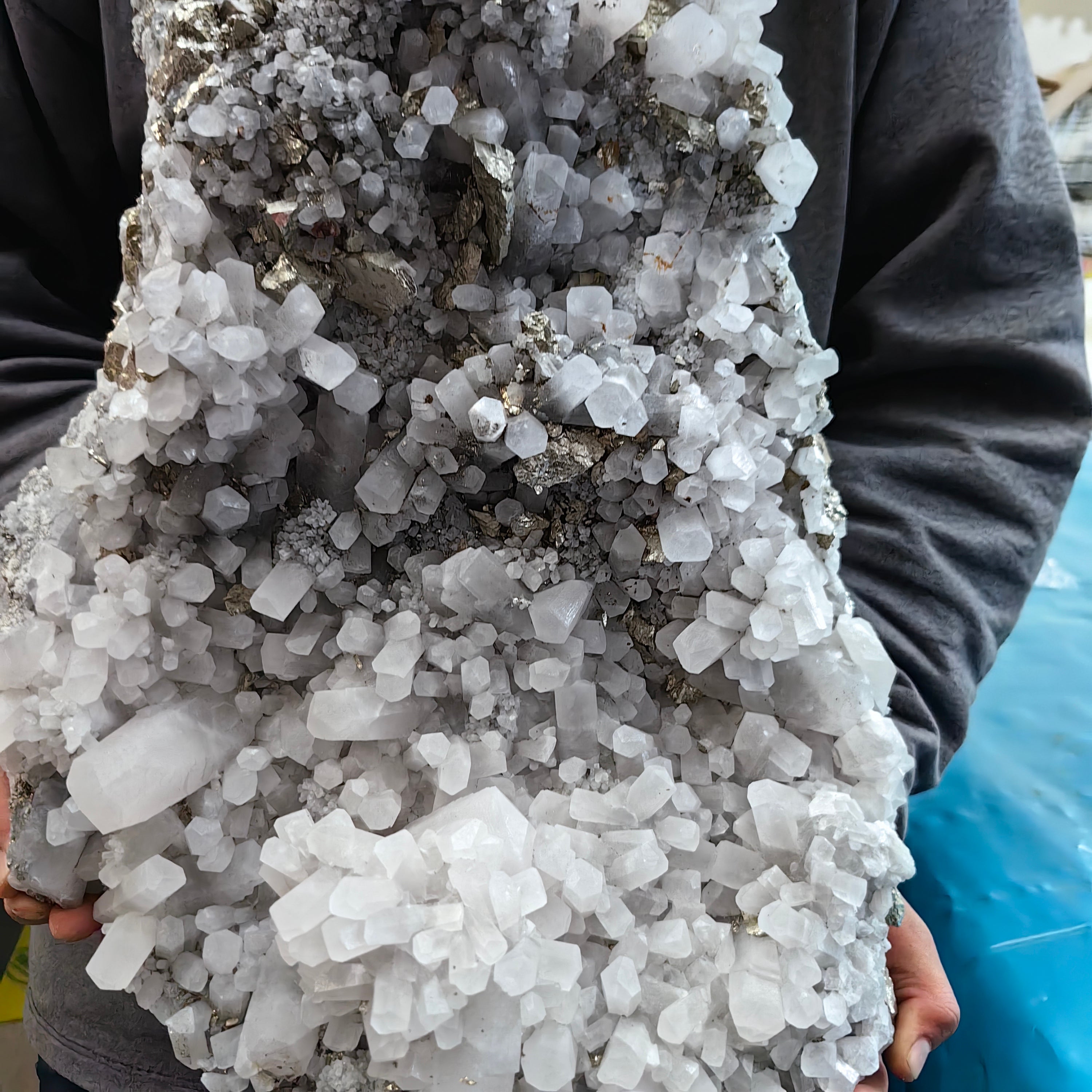 1 pc Pyrite with Calcite Rough