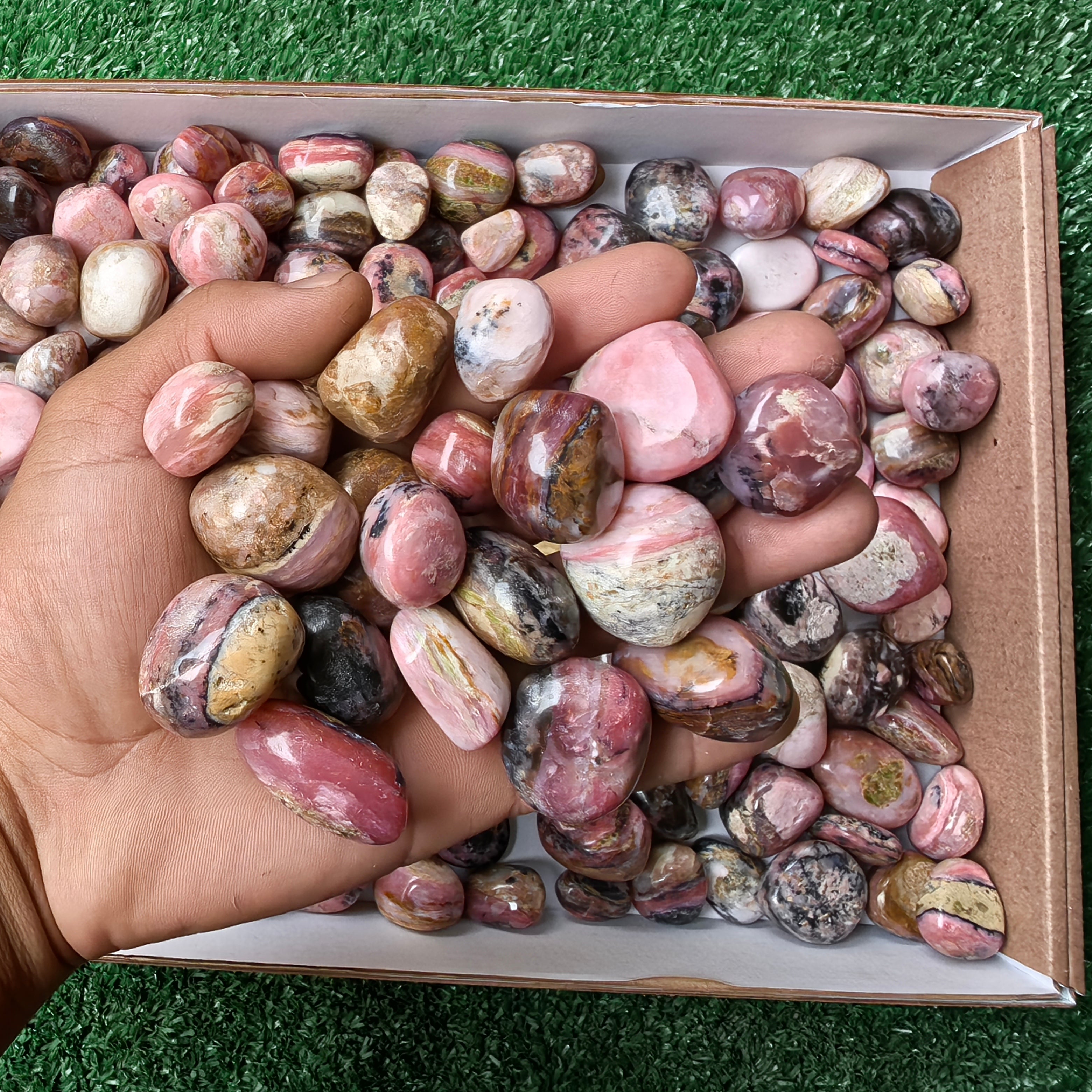 Lot 2 kg Strawberry Pink Opal tumbled