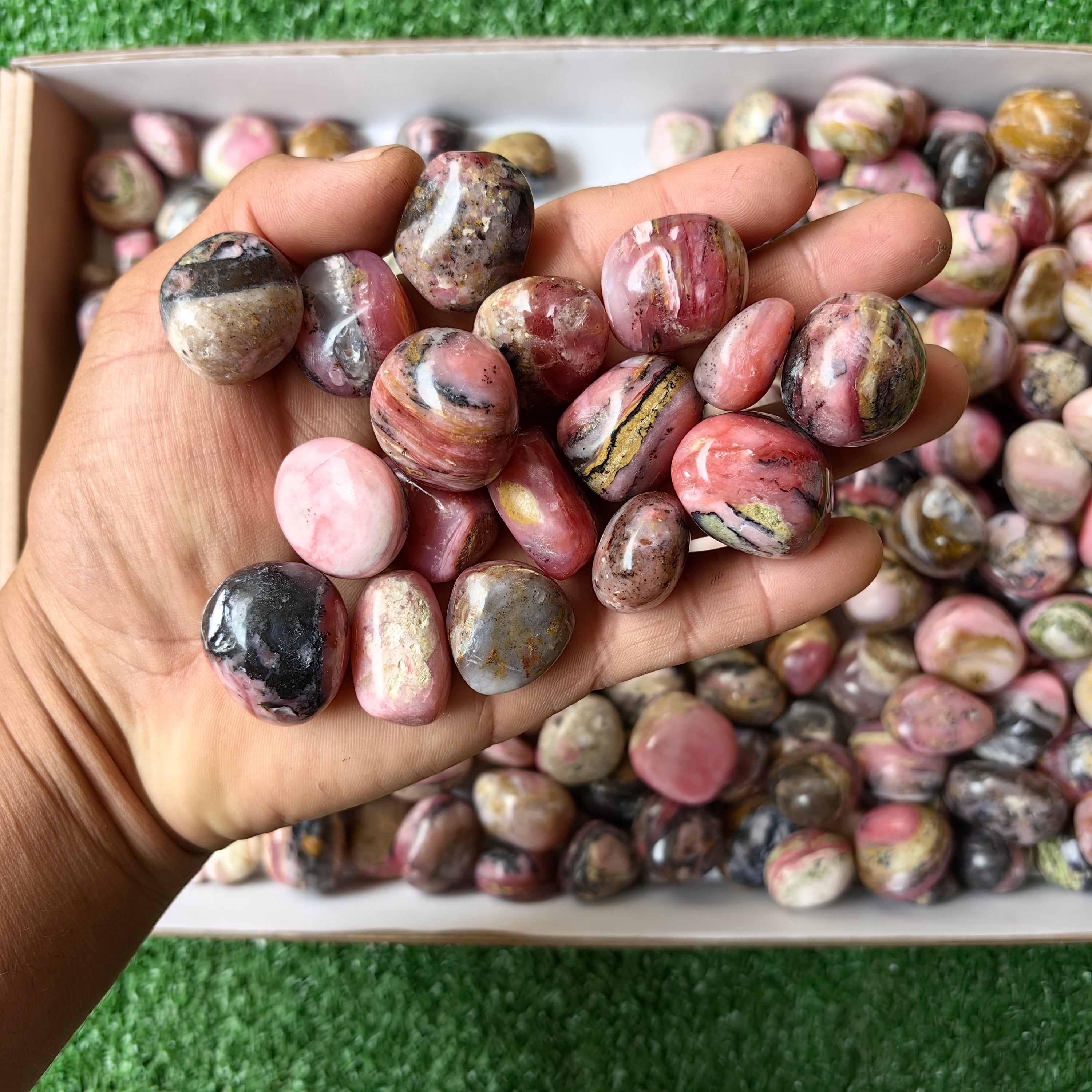 Lot 2 kg Strawberry Pink Opal tumbled