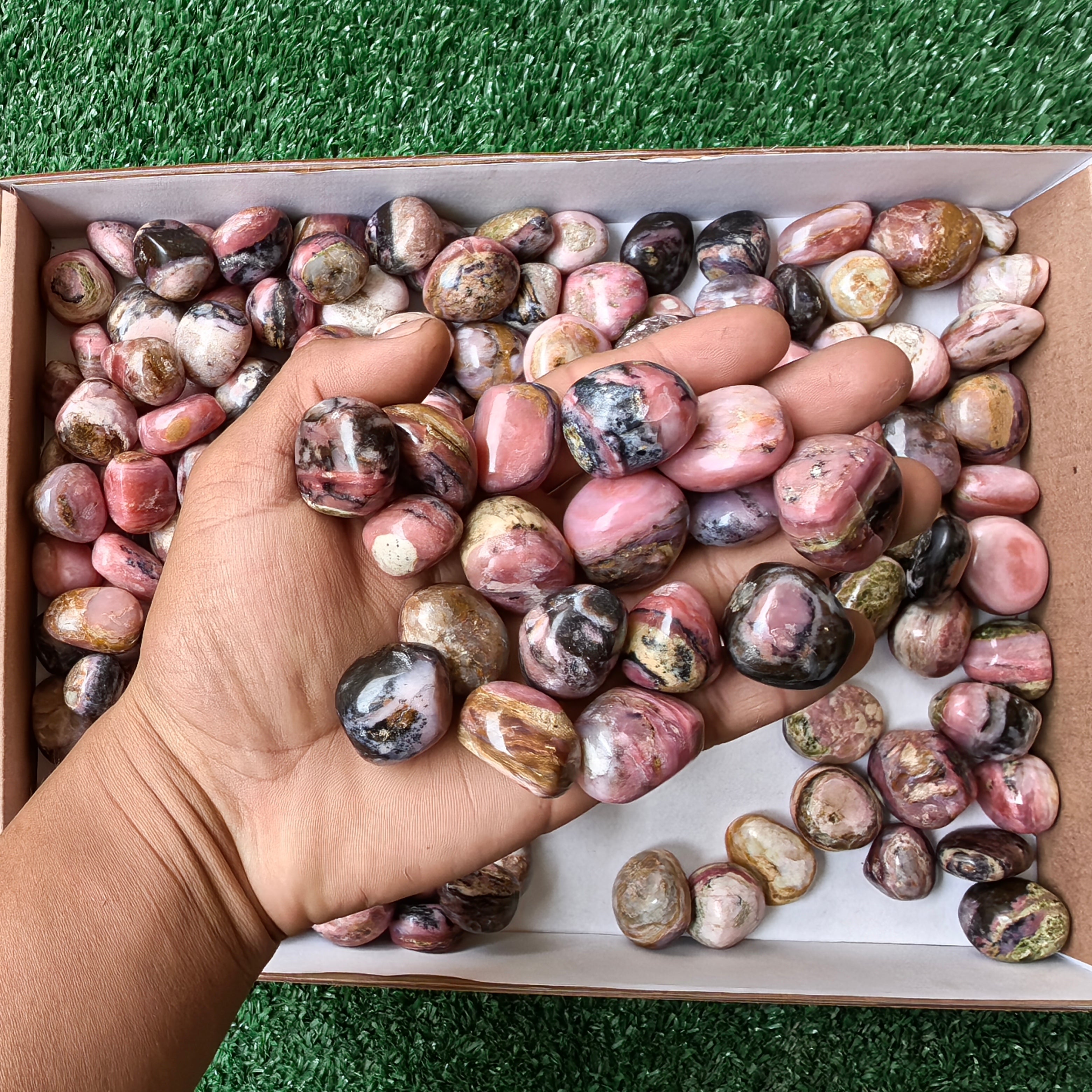 Lot 2 kg Strawberry Pink Opal tumbled