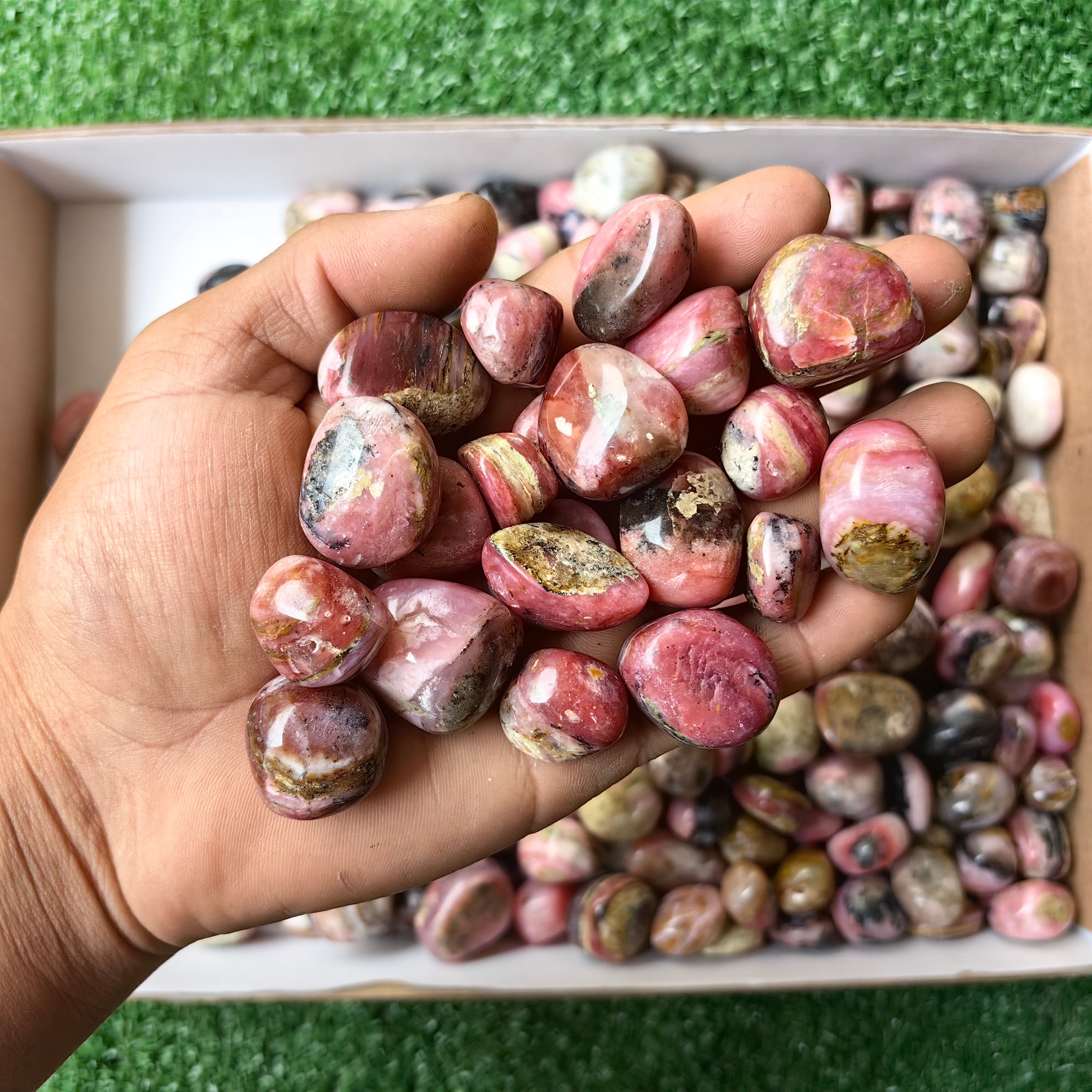 Lot 2 kg Strawberry Pink Opal tumbled