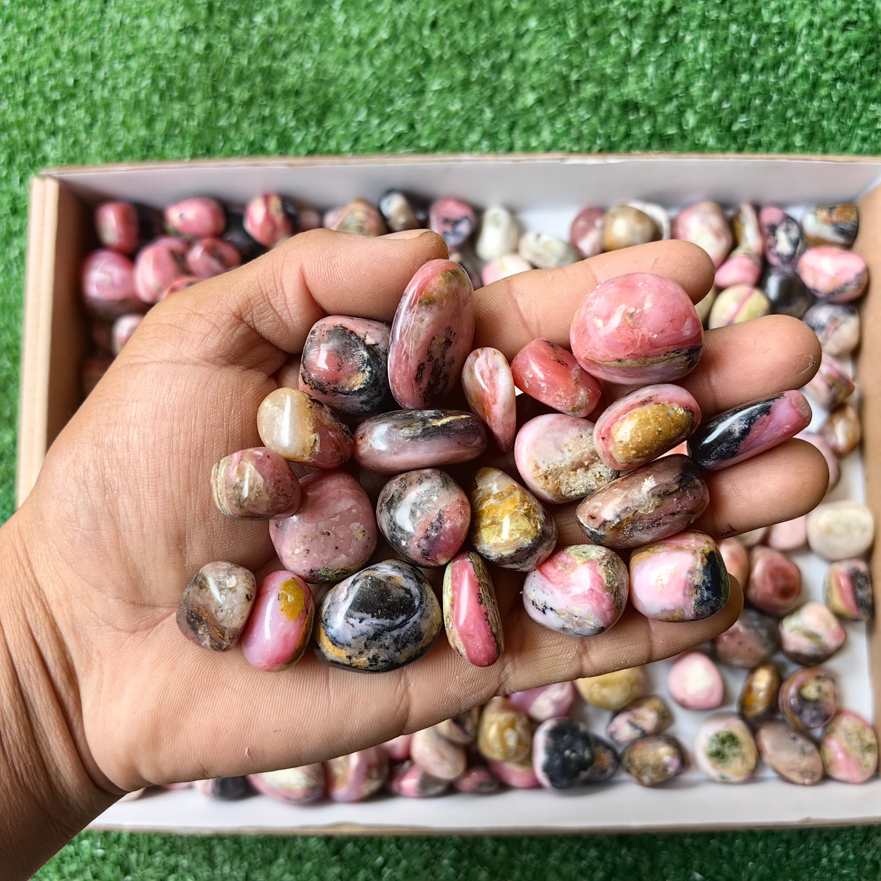 Lot 2 kg Strawberry Pink Opal tumbled