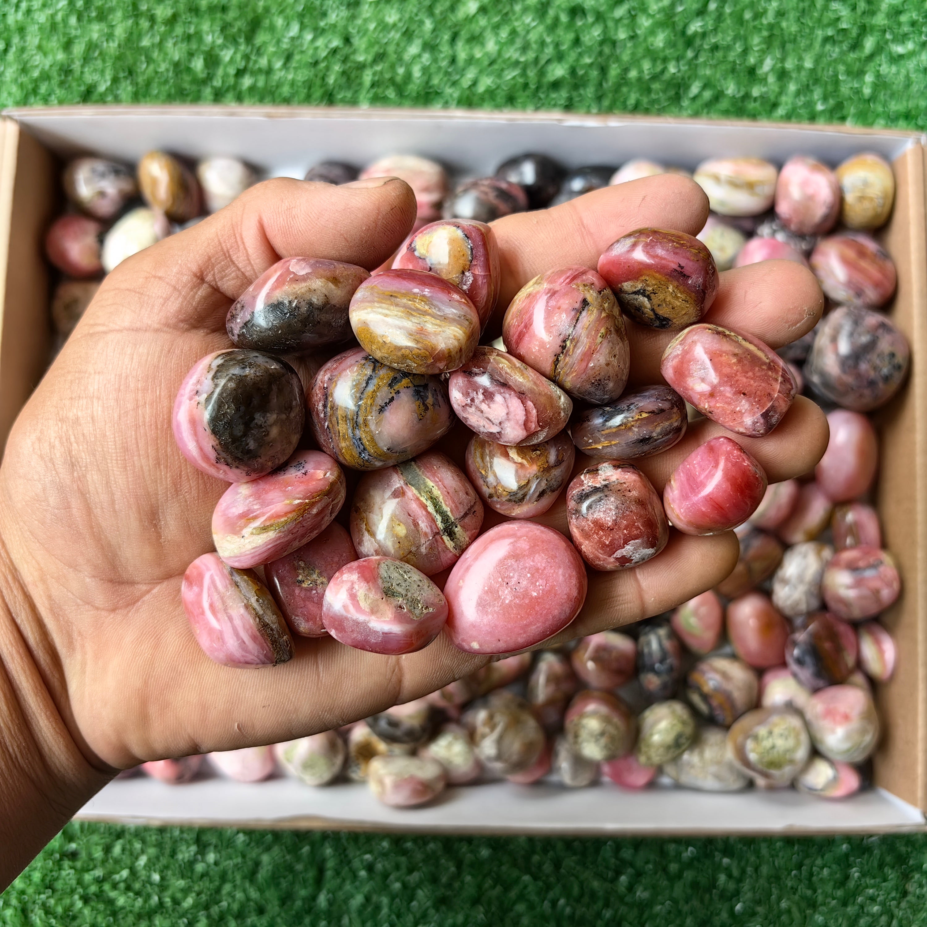 Lot 2 kg Strawberry Pink Opal tumbled