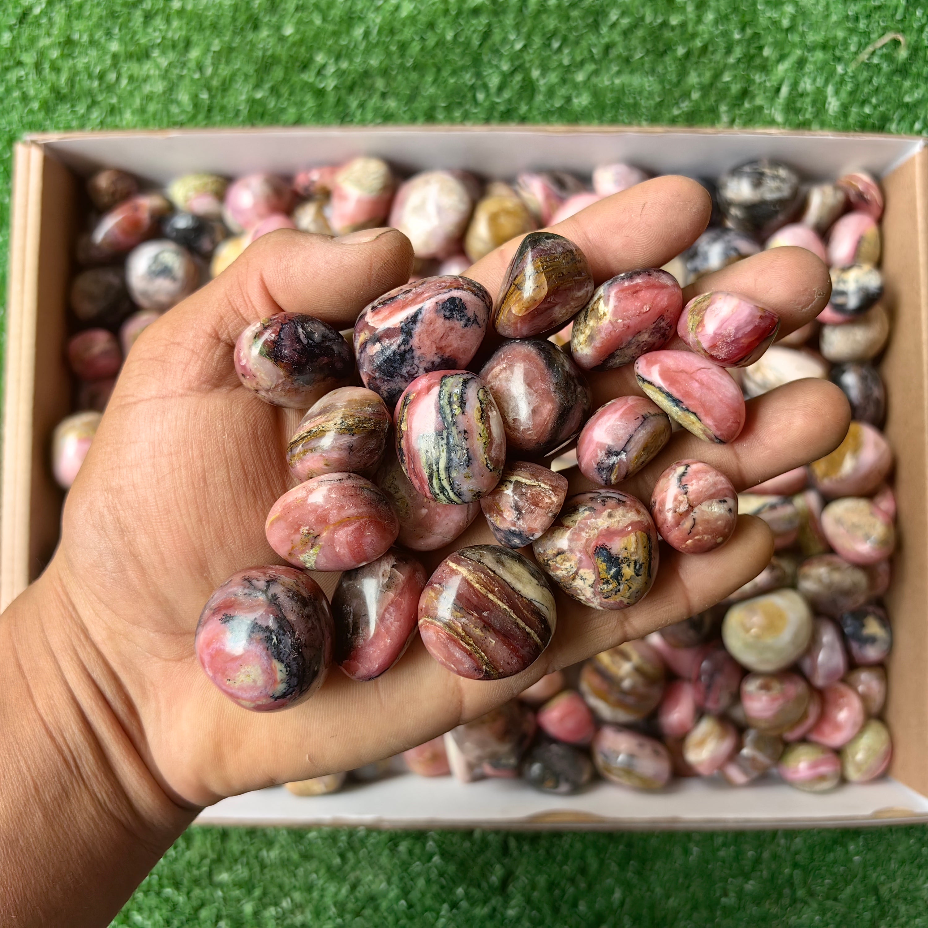 Lot 2 kg Strawberry Pink Opal tumbled