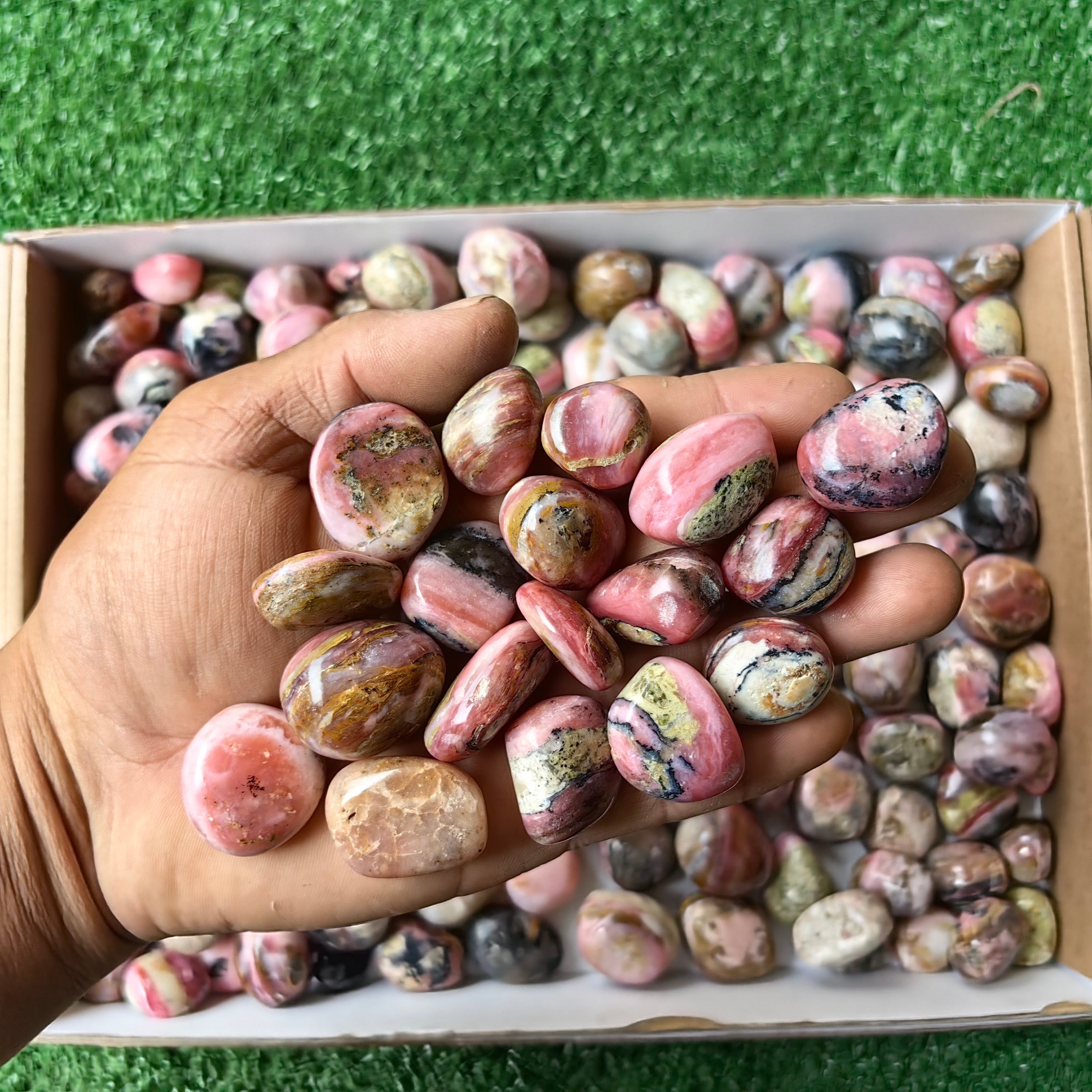 Lot 2 kg Strawberry Pink Opal tumbled