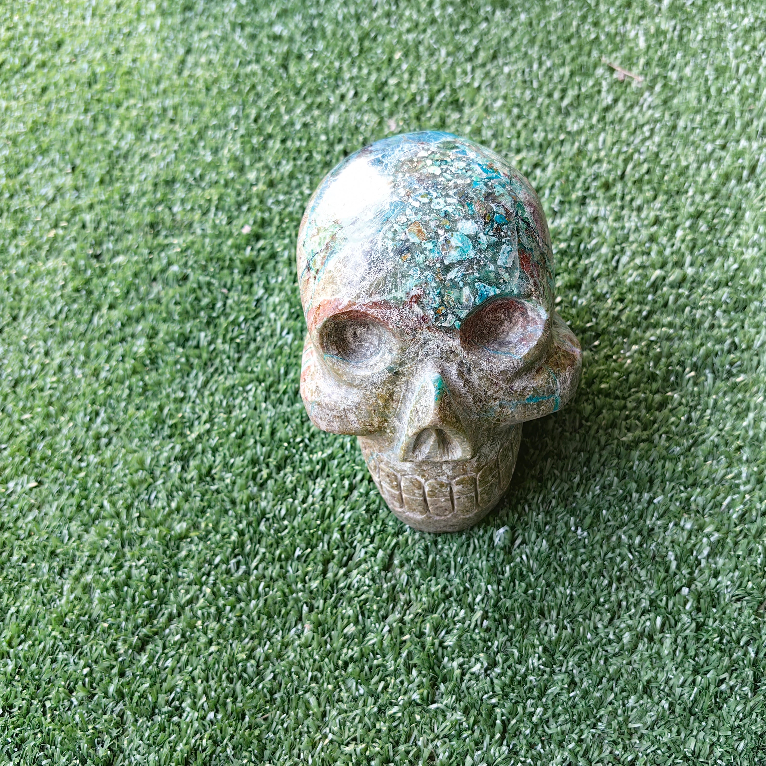1 pcs Chrysocolla skull